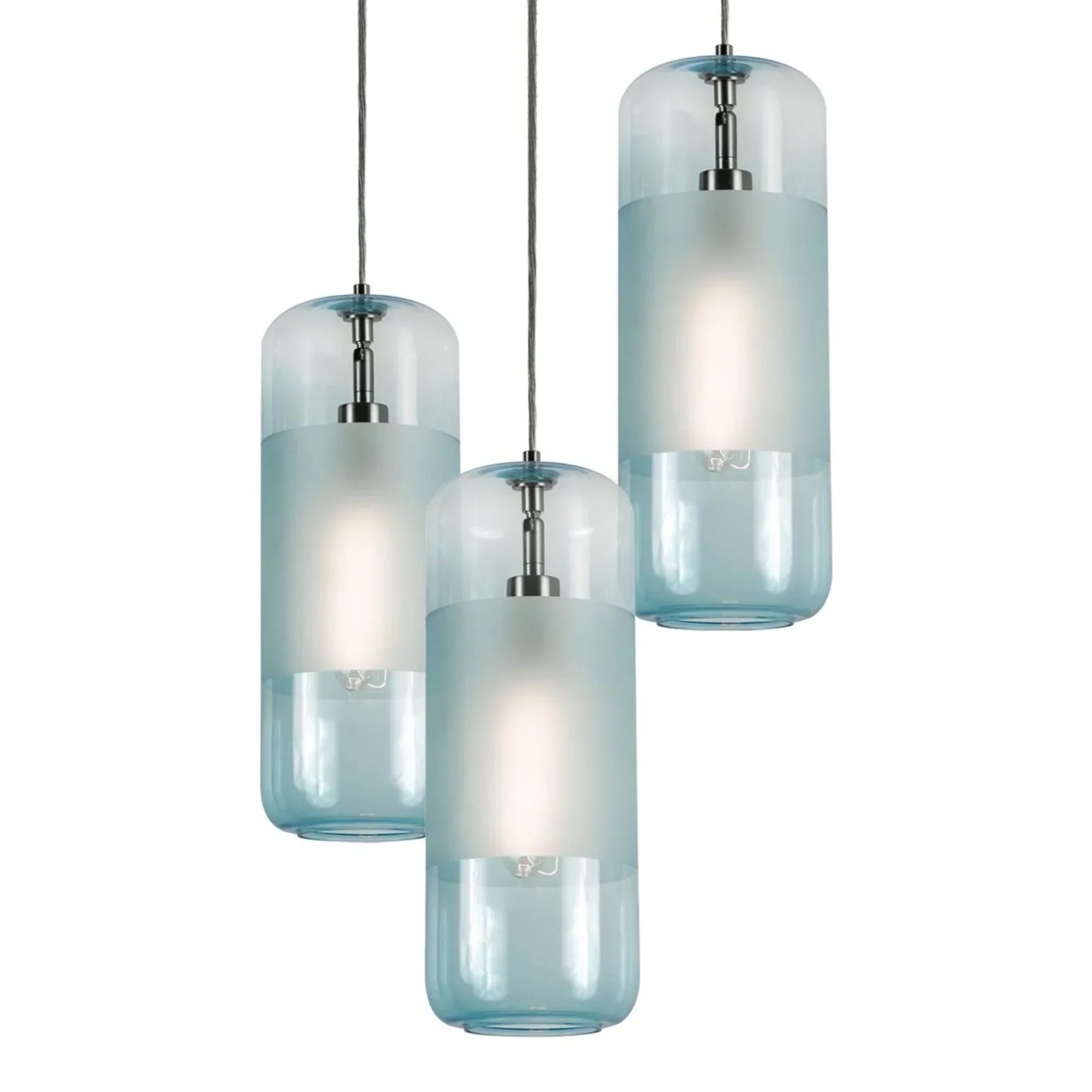 Hermosa 17" 3 lights Round Pendant Light Satin Nickel - Bees Lighting