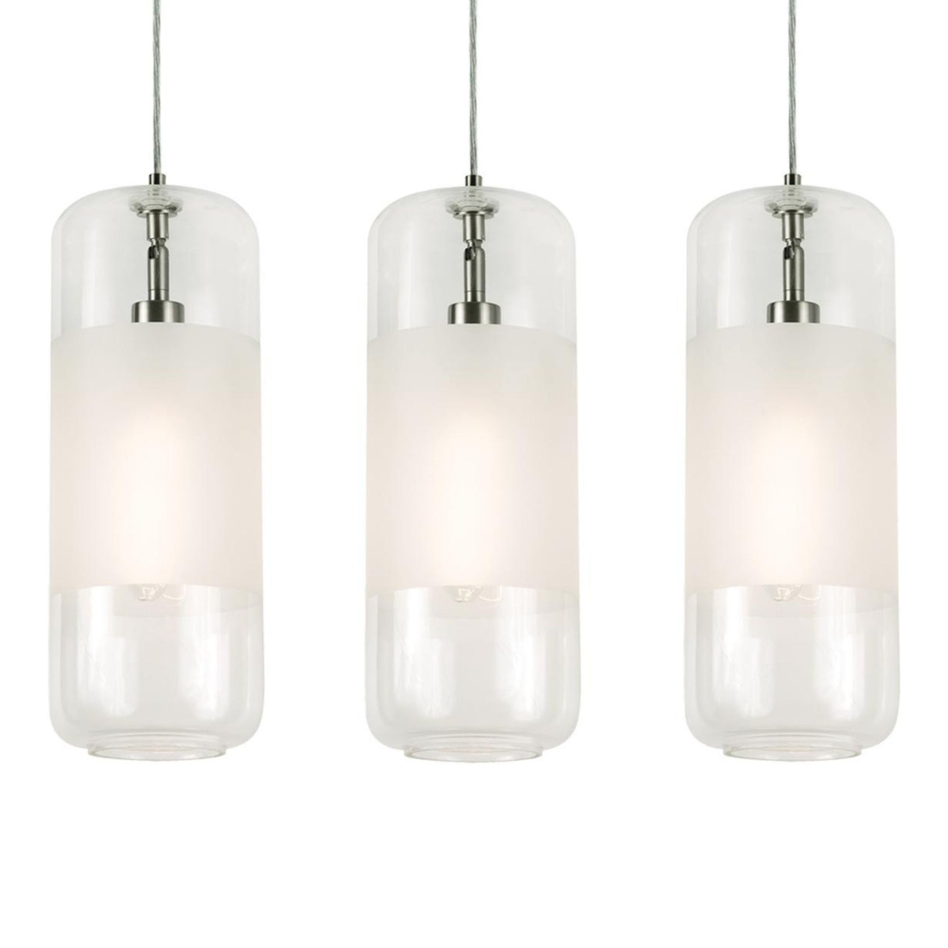 Hermosa 41" 3 lights Linear Pendant Light Satin Nickel - Bees Lighting