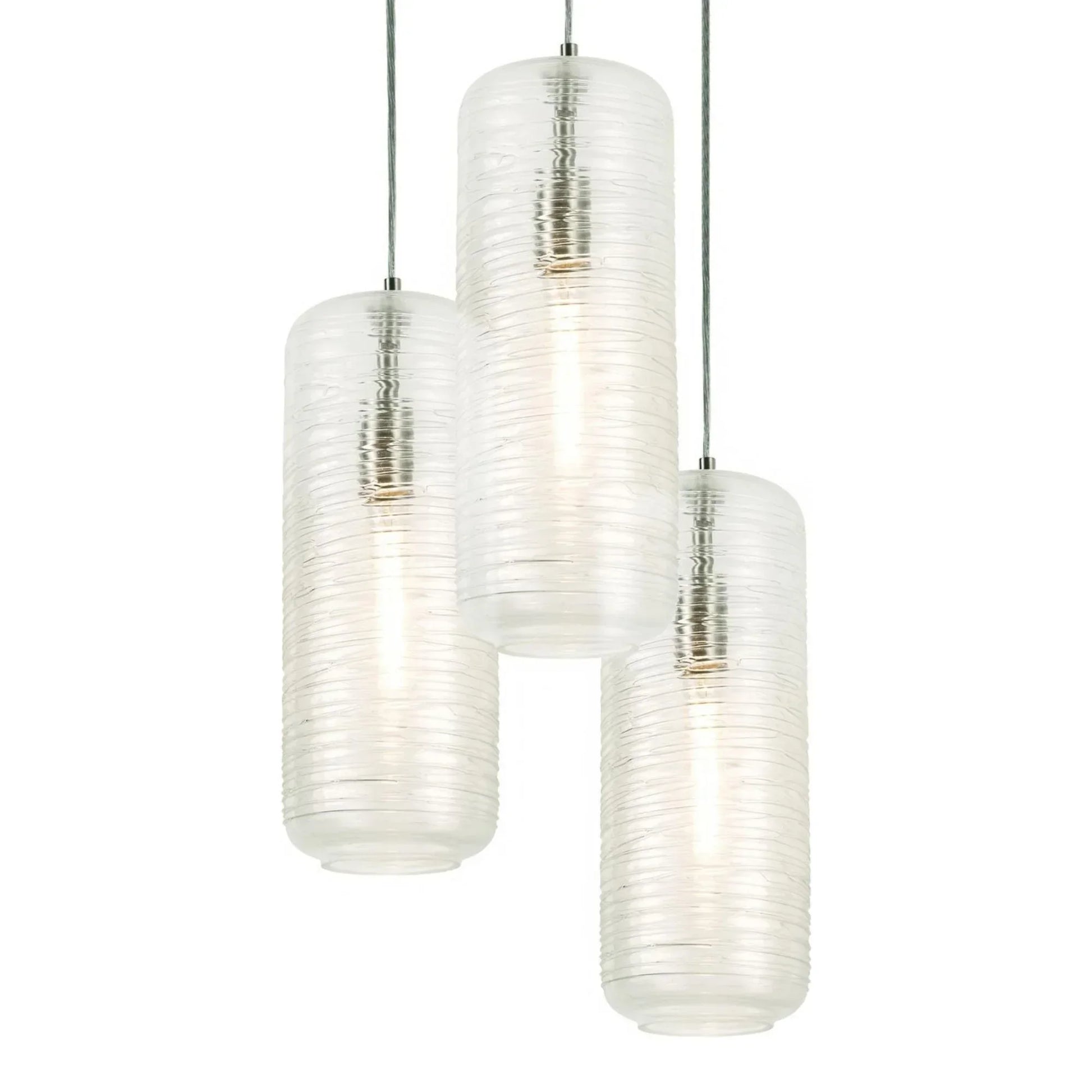 Hermosa 17" 3 lights Round Pendant Light Satin Nickel - Bees Lighting