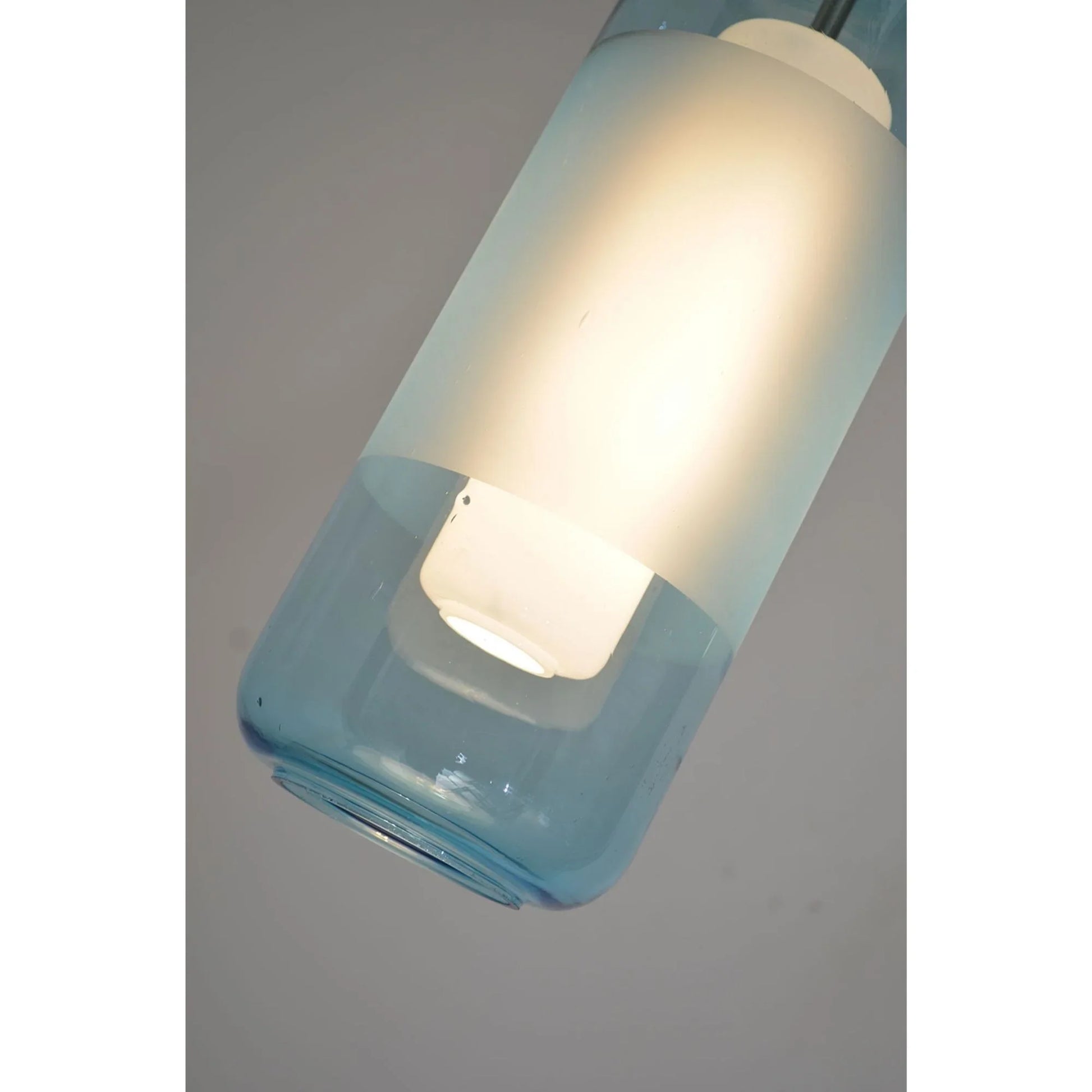 Hermosa 6" LED Mini Pendant, 4000K, Satin Nickel & Aqua Shade, 120V - Bees Lighting