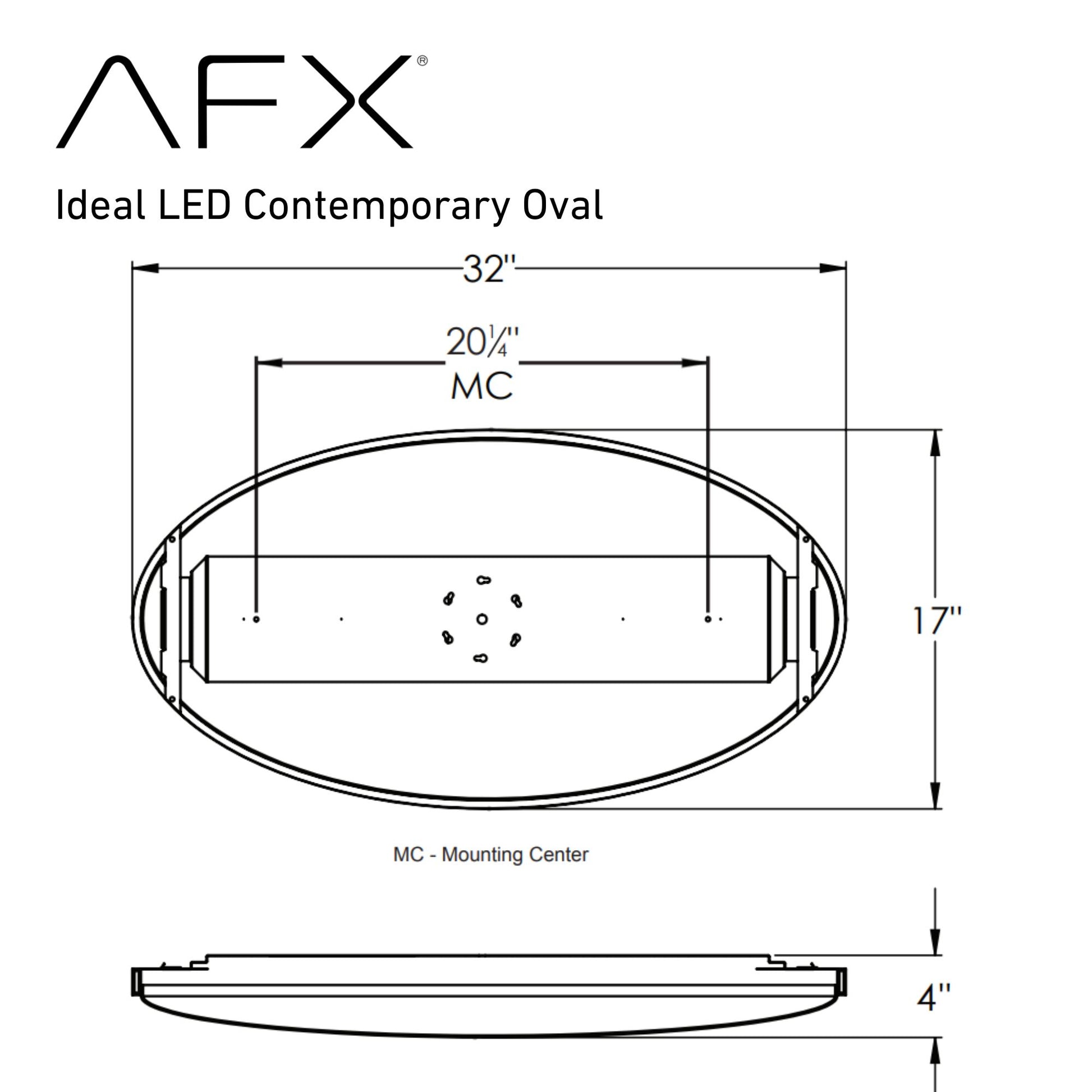 Ideal 32" LED Flush Mount, Satin Nickel Finish - Bees Lighting