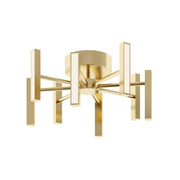 Indra 16" LED Semi-Flush Mount, Satin Brass Finish