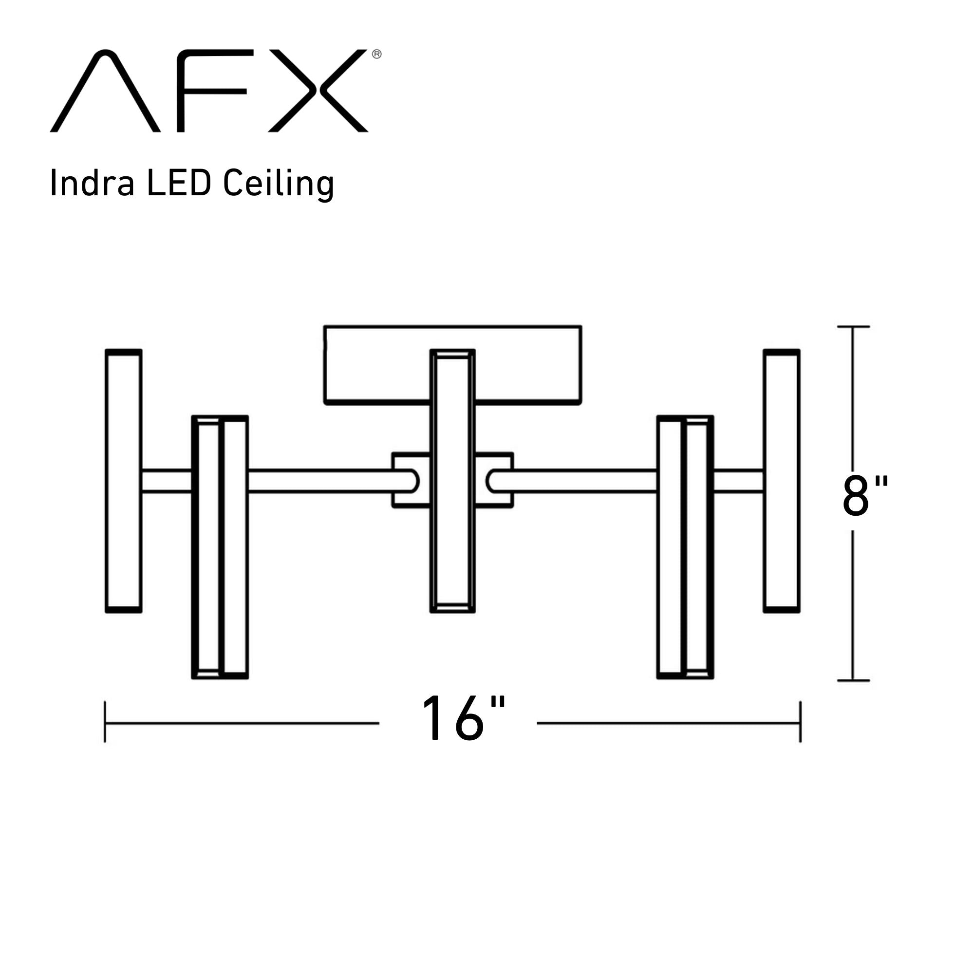 Indra 16" LED Semi-Flush Mount, Satin Brass Finish