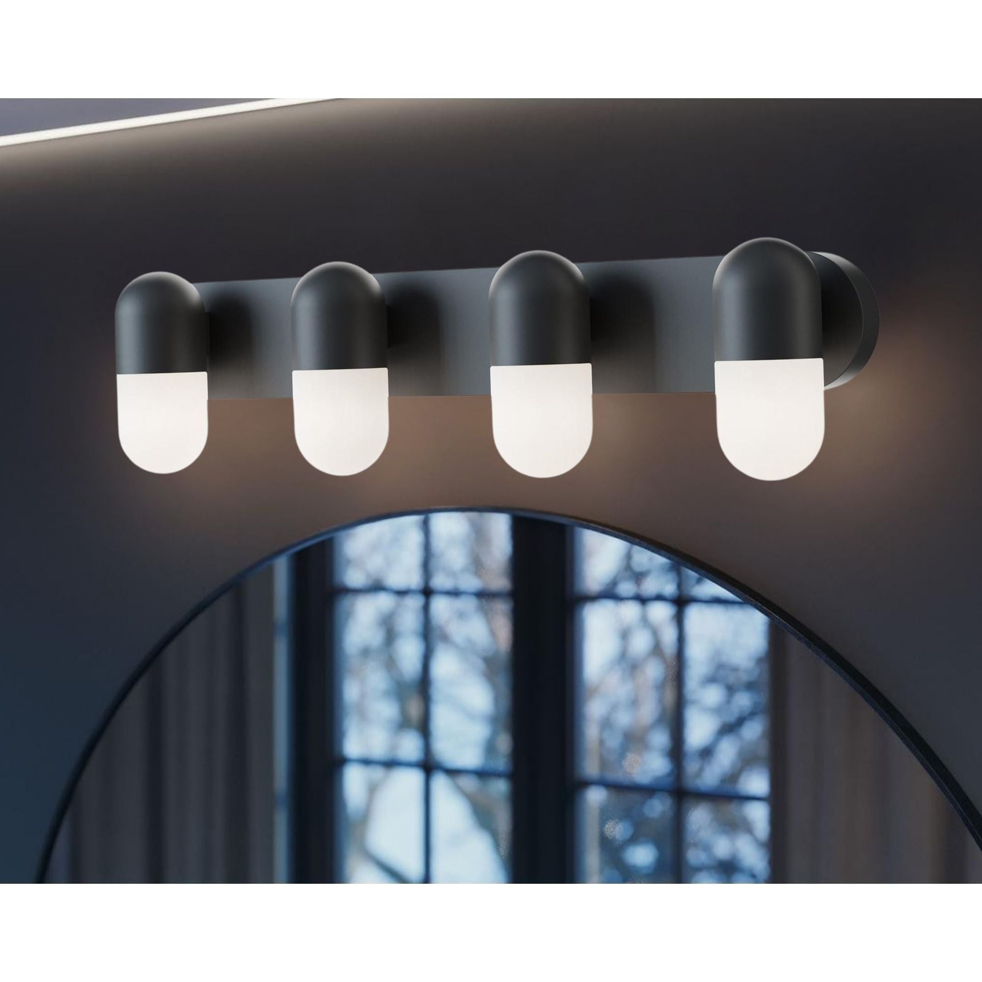 Irvine 33'' 4-Light LED Bathroom Vanity Light, Black Finish - Bees Lighting