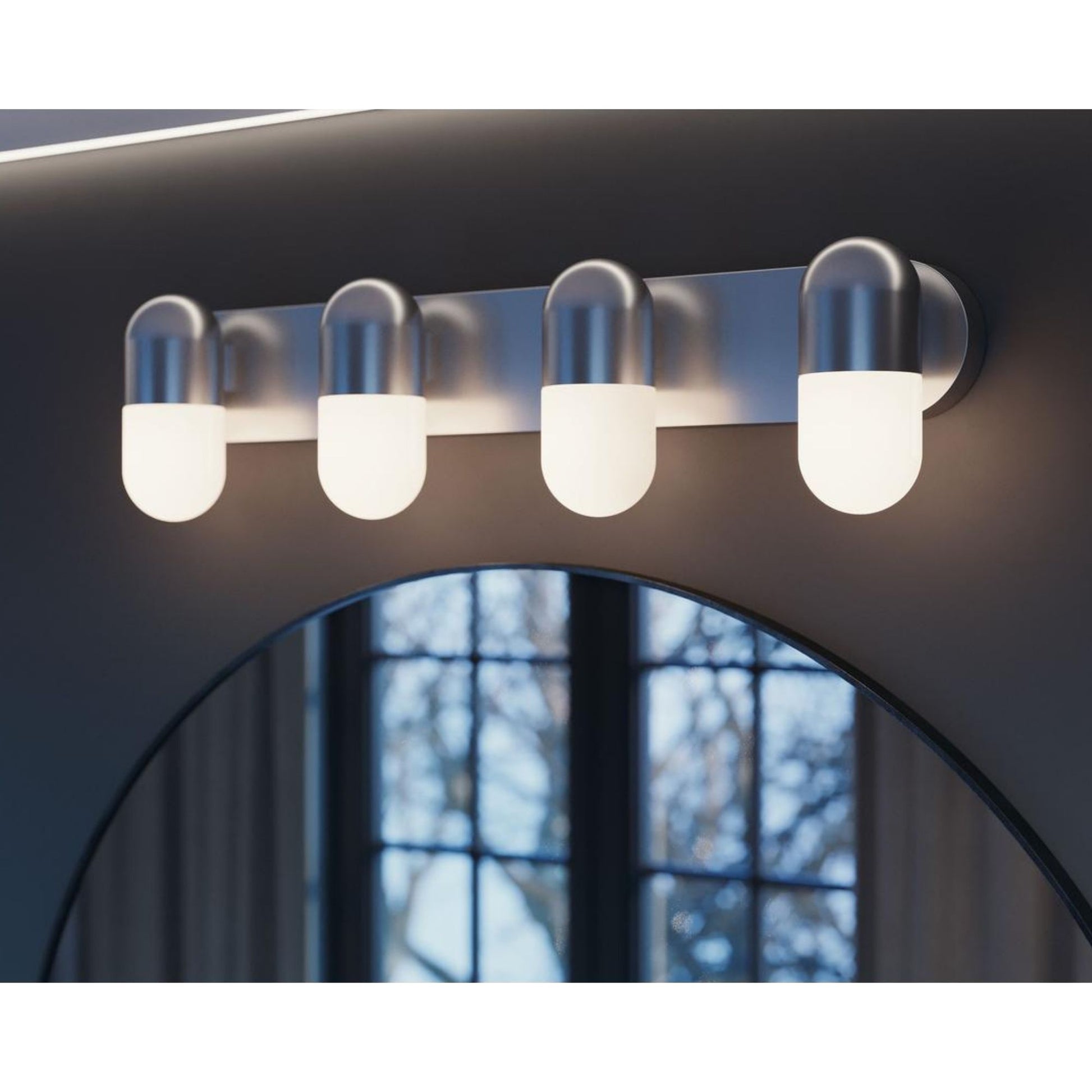 Irvine 33'' 4-Light LED Bathroom Vanity Light, Light Antique Brass Finish - Bees Lighting