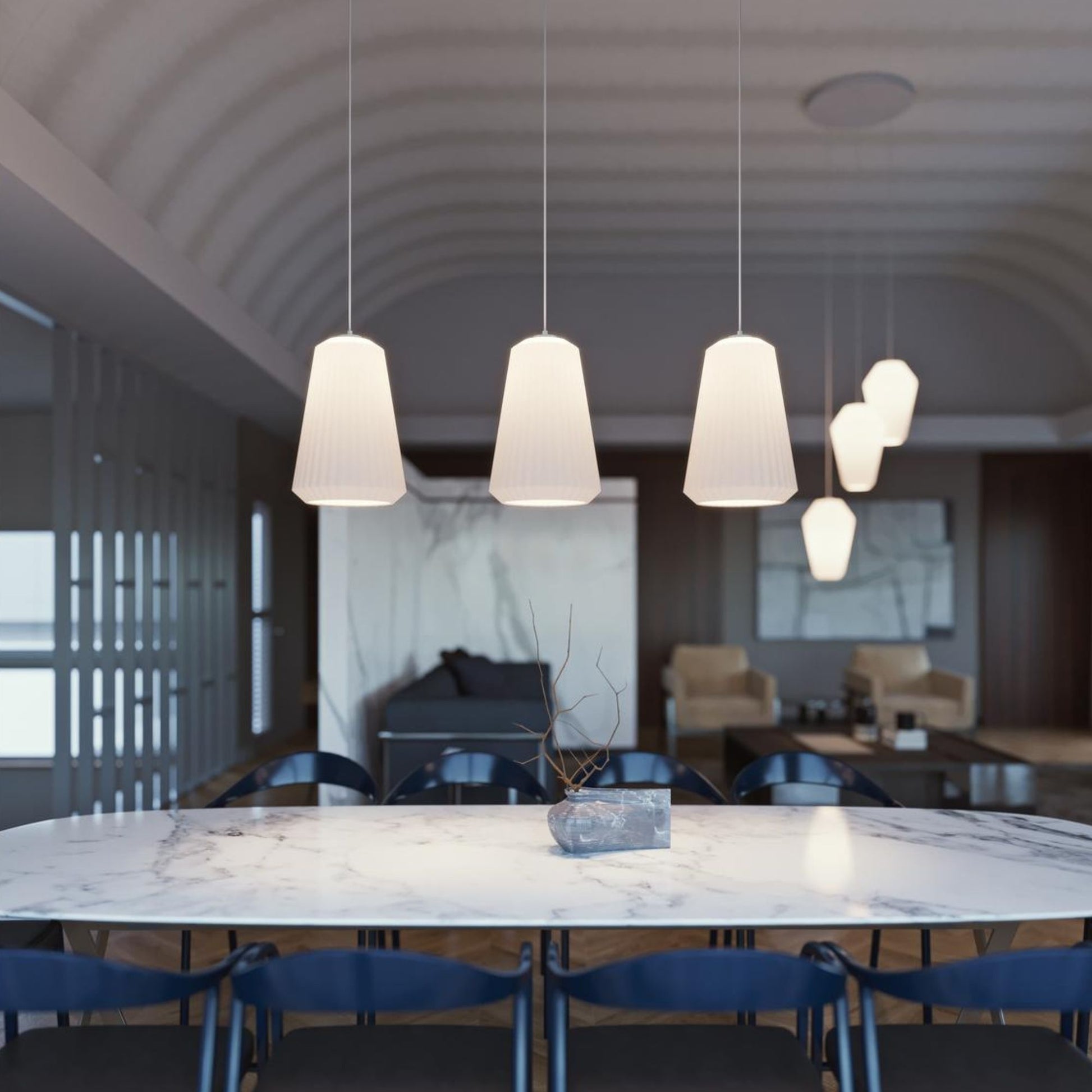 Isla 48" Linear Pendant, White Finish - Bees Lighting