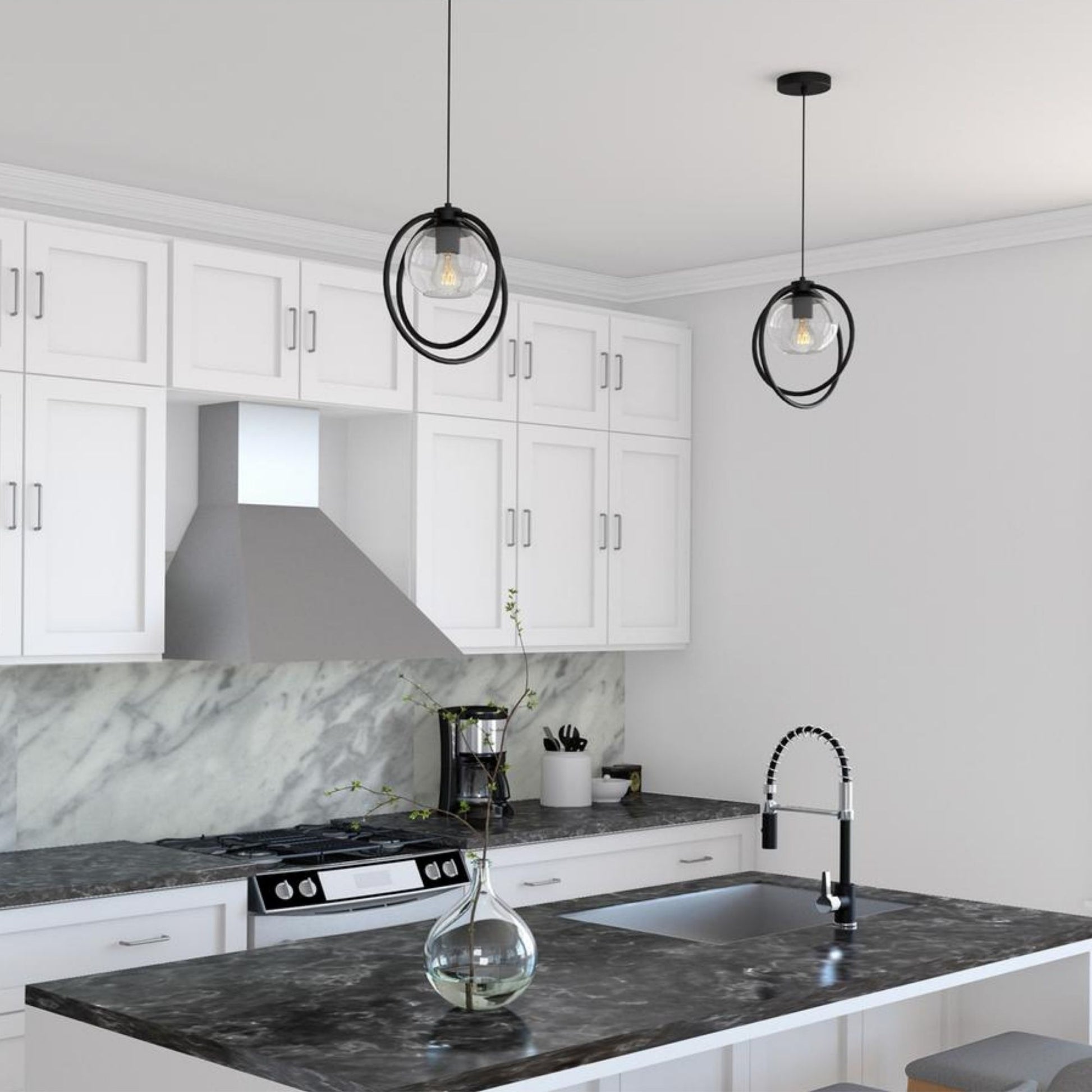 Jamie 12 in. Pendant Light Black Finish - Bees Lighting