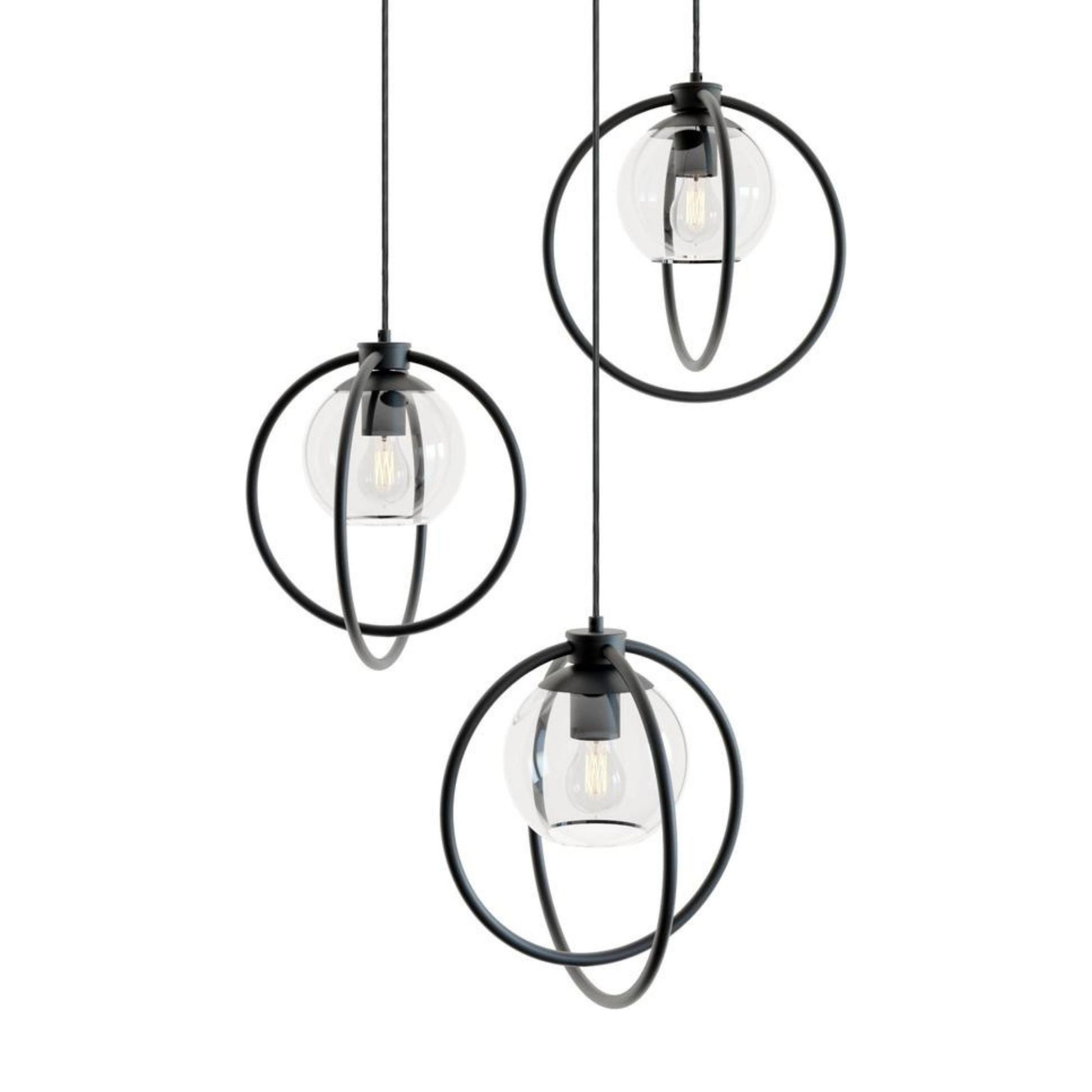 Jamie 3 Lights 26 In. Pendant Light Black Finish - Bees Lighting