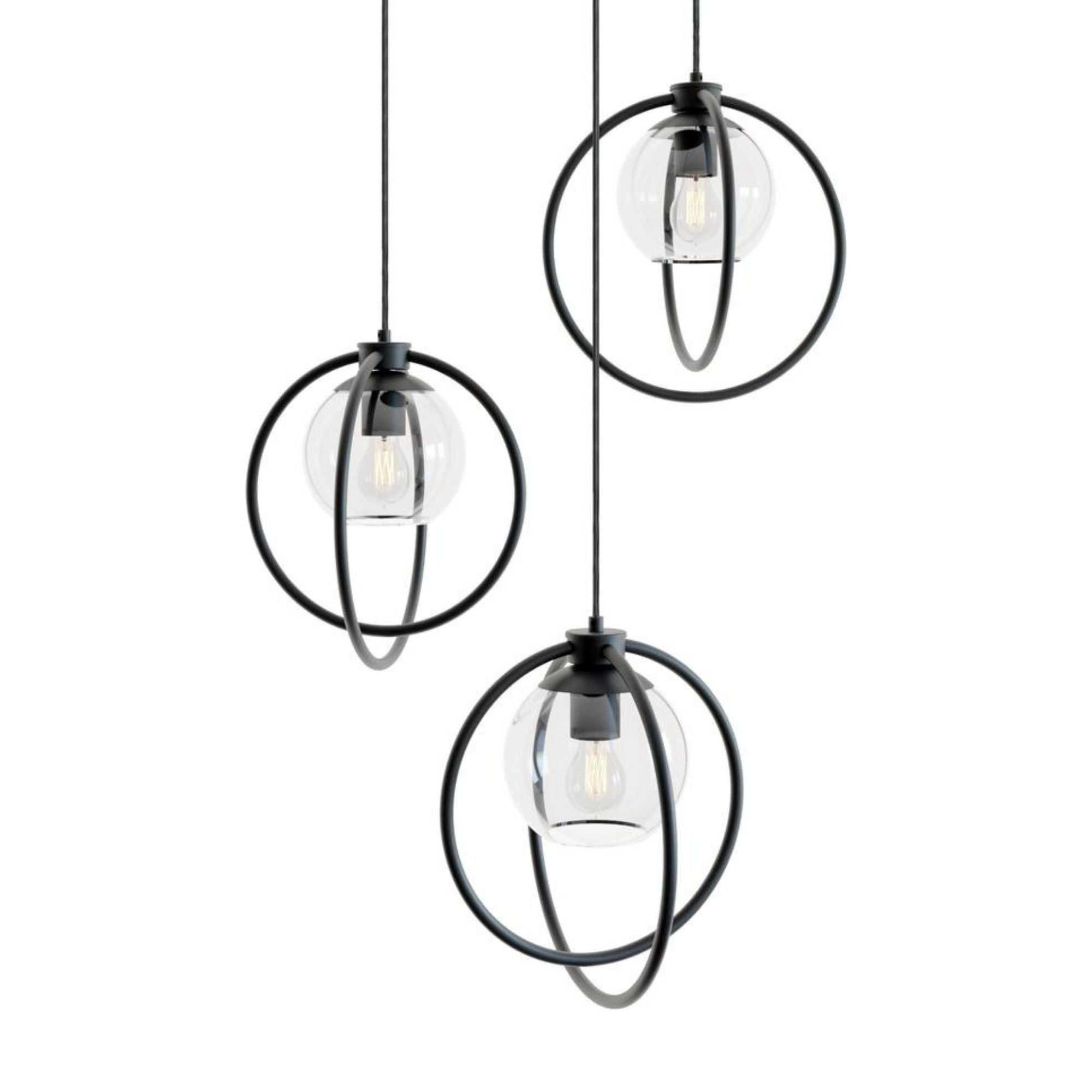 Jamie 3 Lights 26 In. Pendant Light Black Finish - Bees Lighting