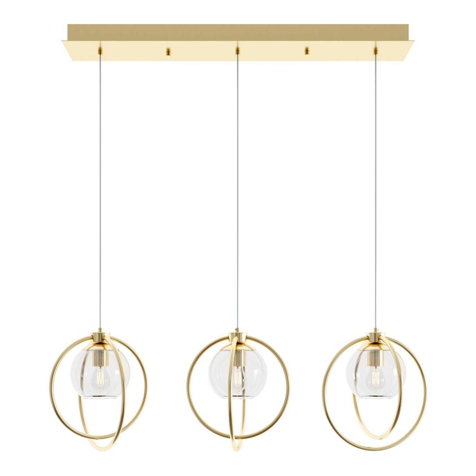 Jamie 36" Linear Pendant, Satin Brass Finish - Bees Lighting