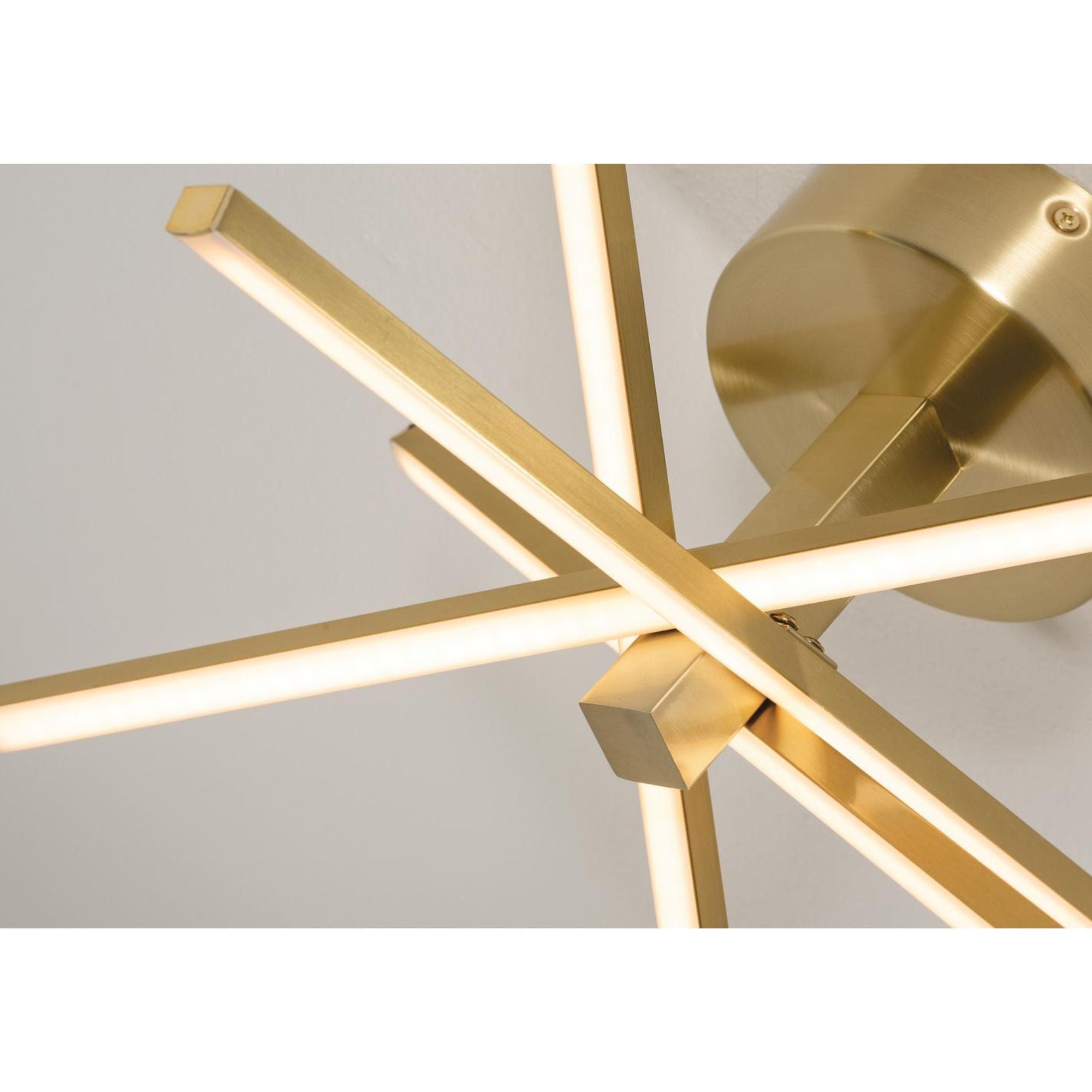 Jaxx 15 in. LED Semi Flush Mount Light Satin Brass finish - Bees Lighting