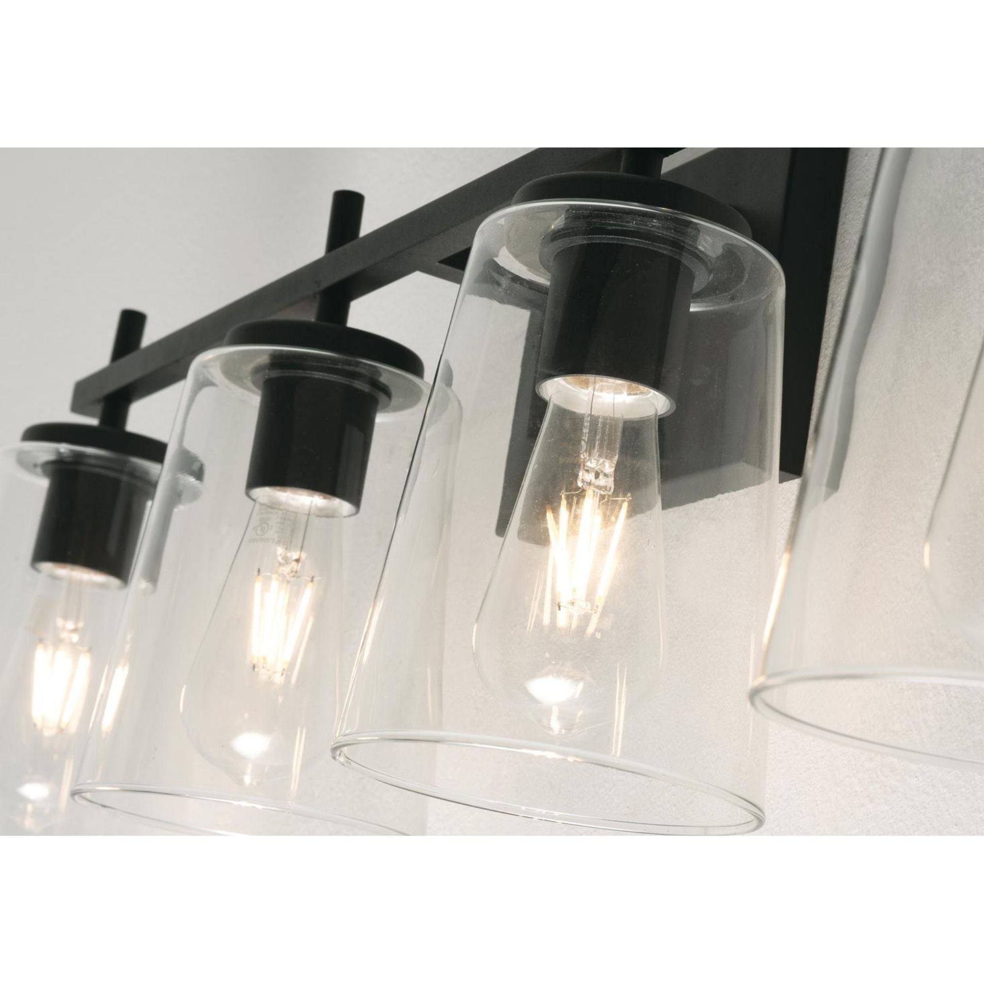 Joanna 32 in. 4 Lights Vanity Light Black Finish Clear Shade - Bees Lighting