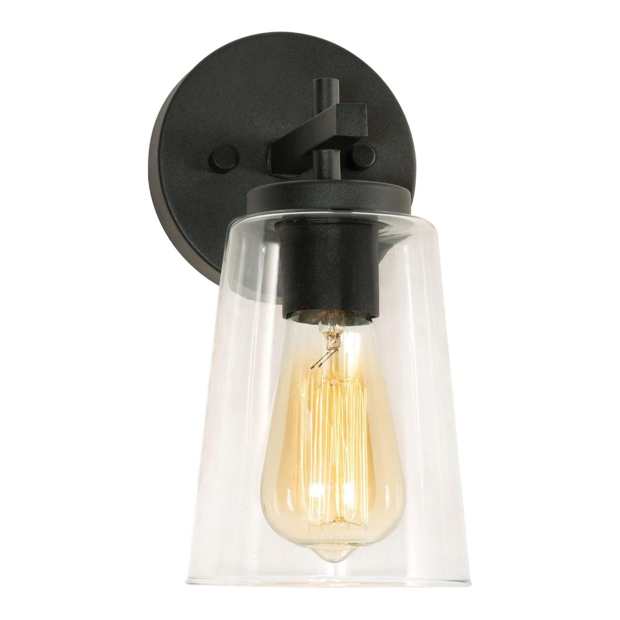 Joanna 11 in. Armed Sconce Textured Black Finish - Bees Lighting