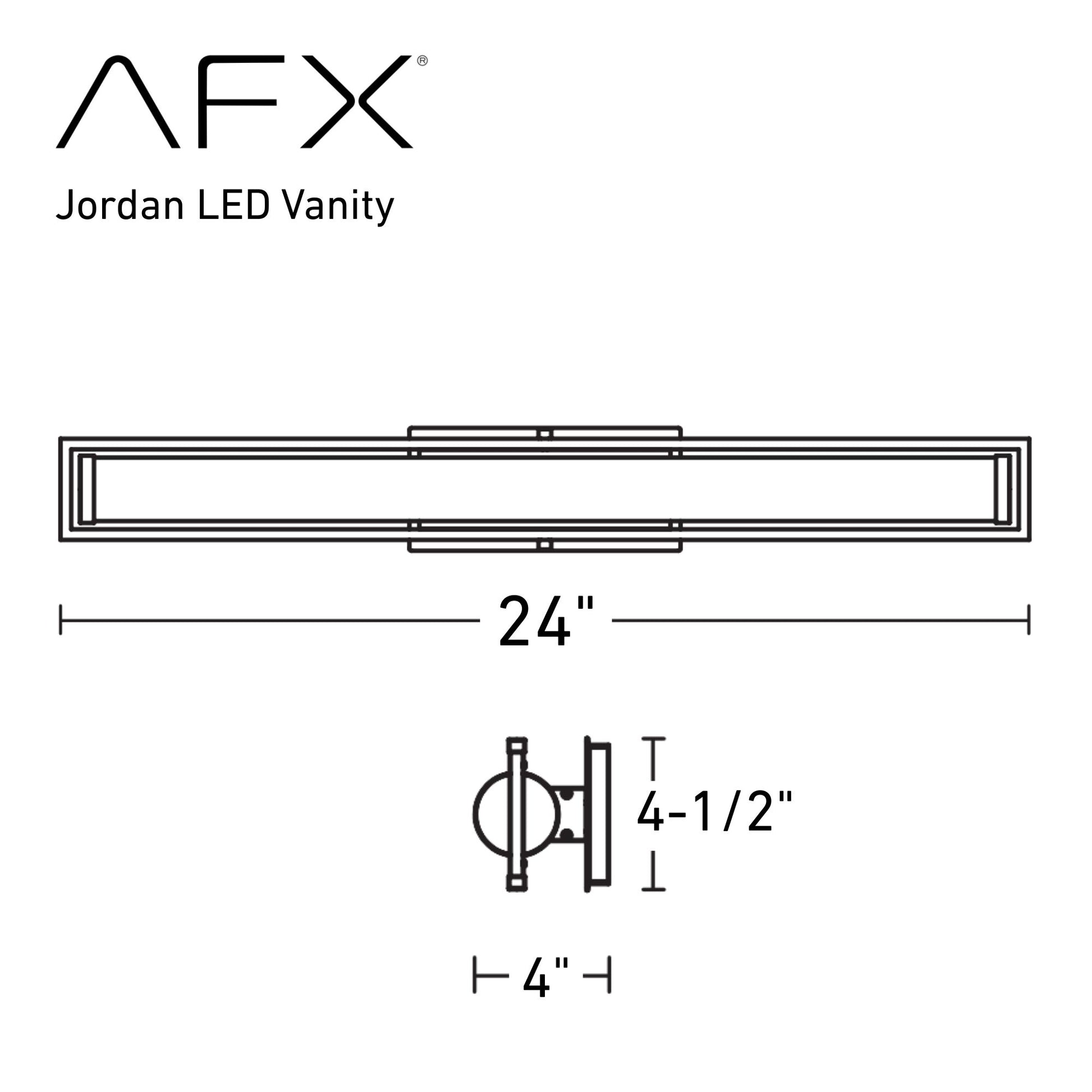 Jordan 24'' LED Bath Bar, Satin Nickel Finish - Bees Lighting