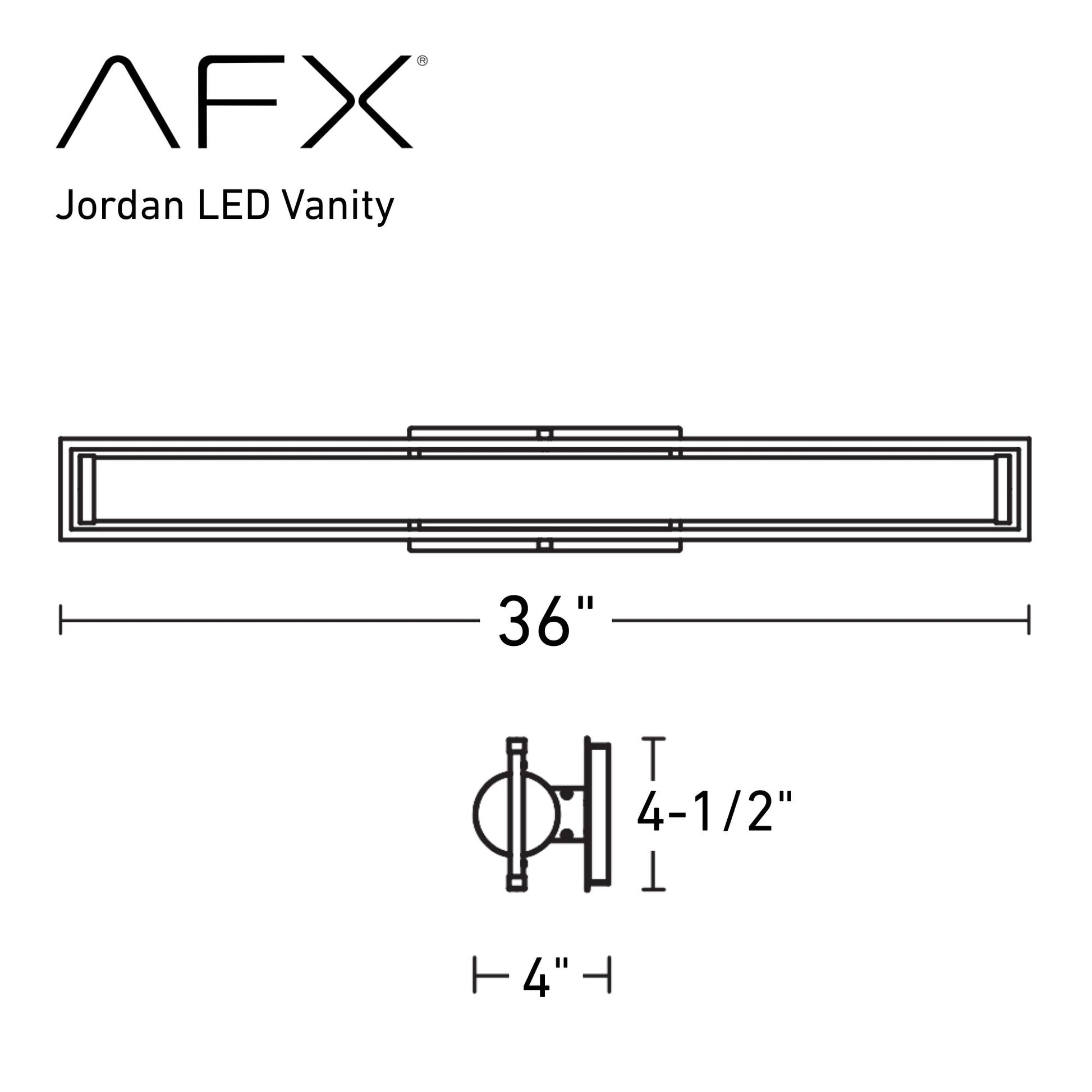 Jordan 36'' LED Bath Bar, Black Finish - Bees Lighting