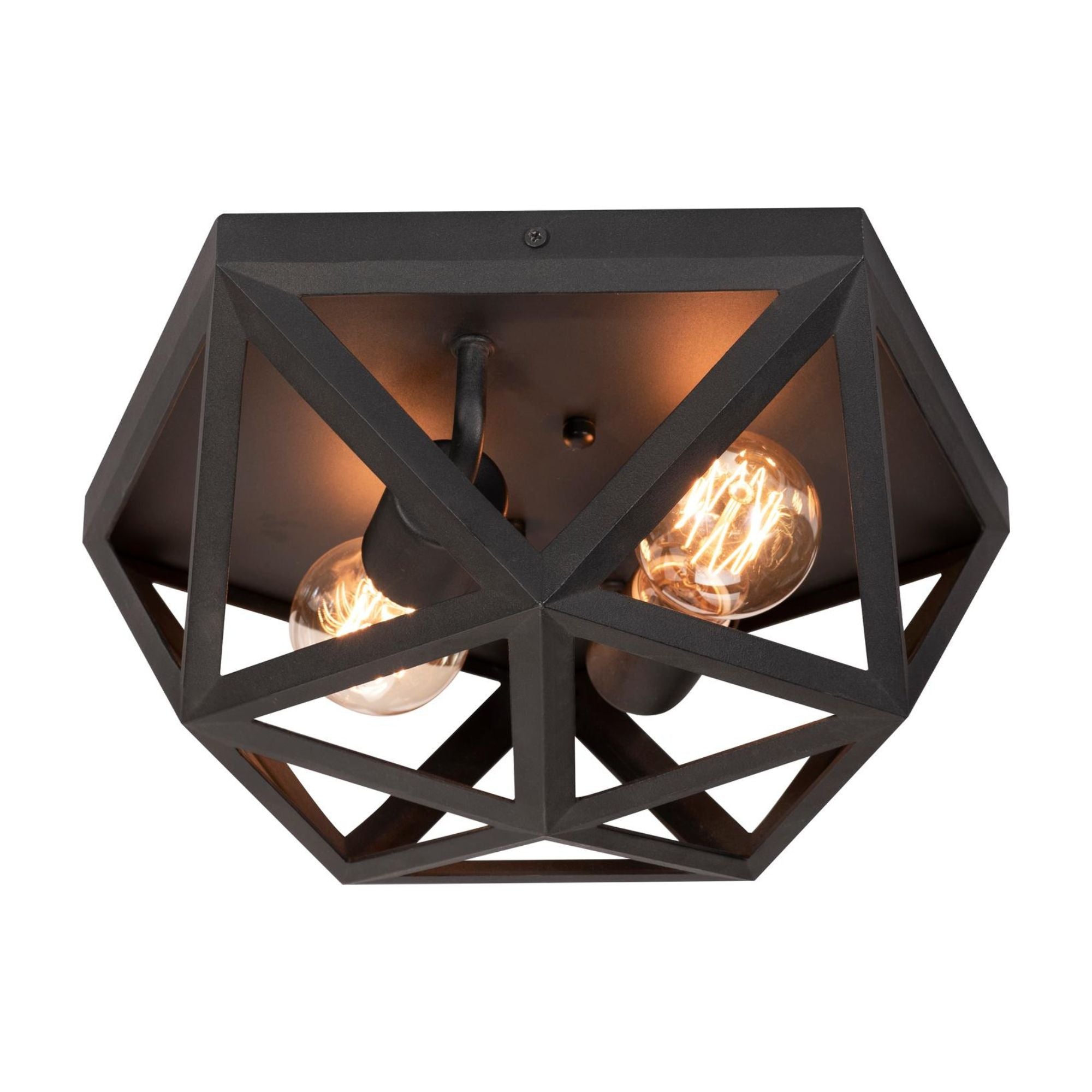 Kai 13" 2-Light Flush Mount, Black Finish - Bees Lighting