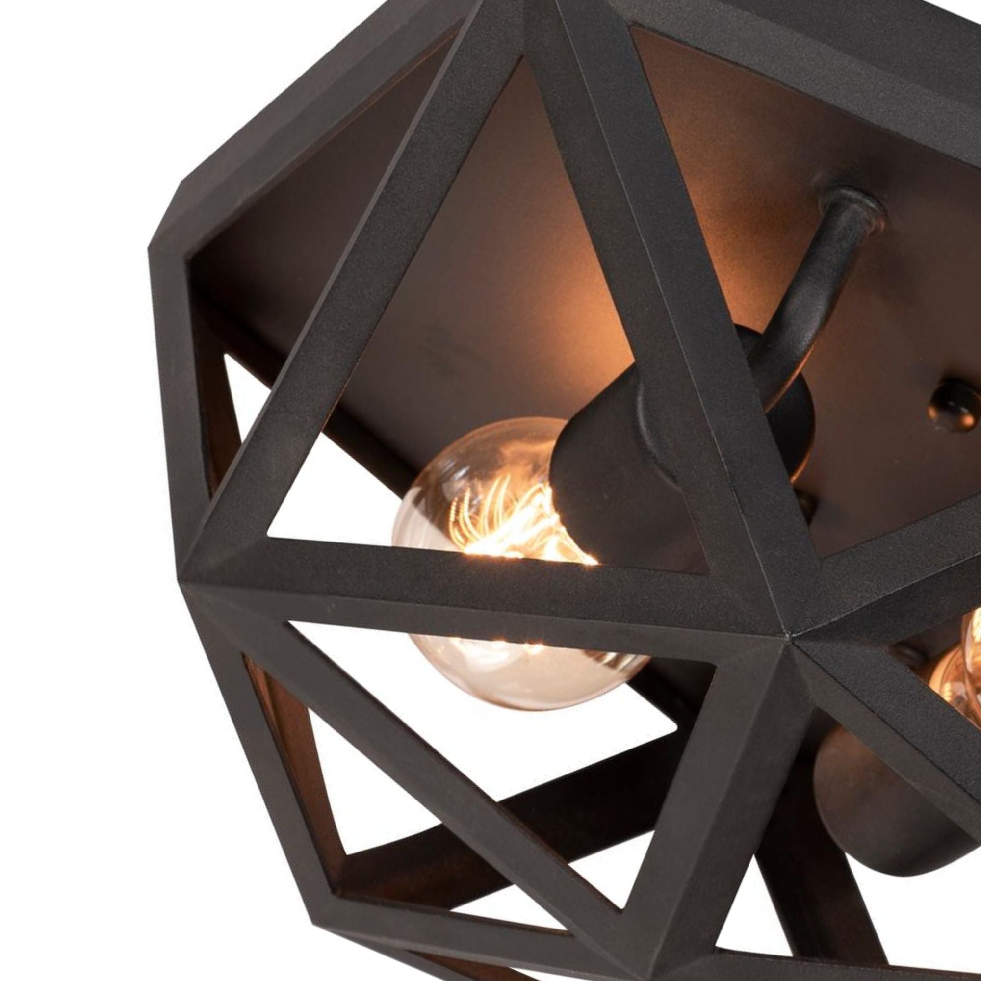Kai 13" 2-Light Flush Mount, Black Finish - Bees Lighting