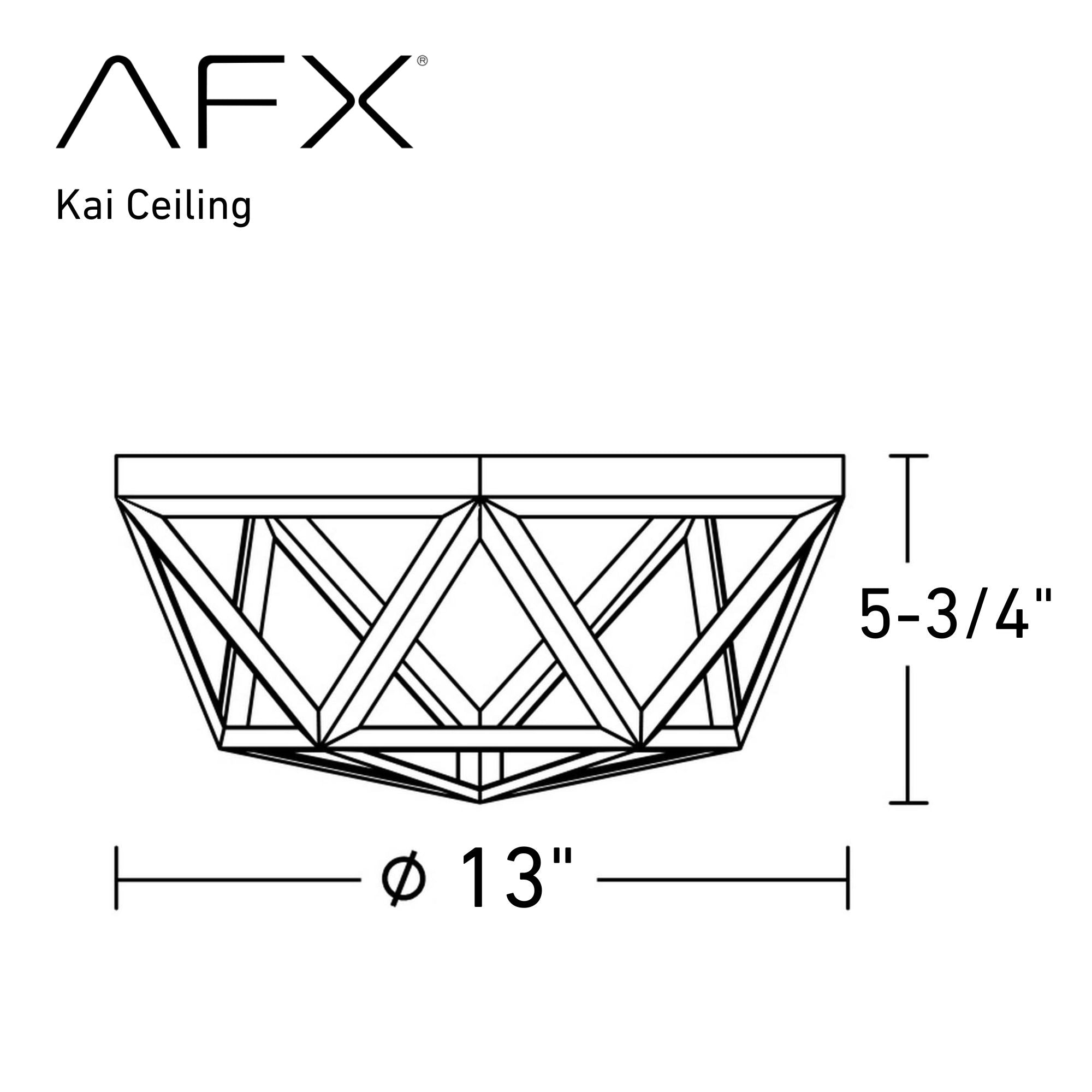 Kai 13" 2-Light Flush Mount, Black Finish - Bees Lighting