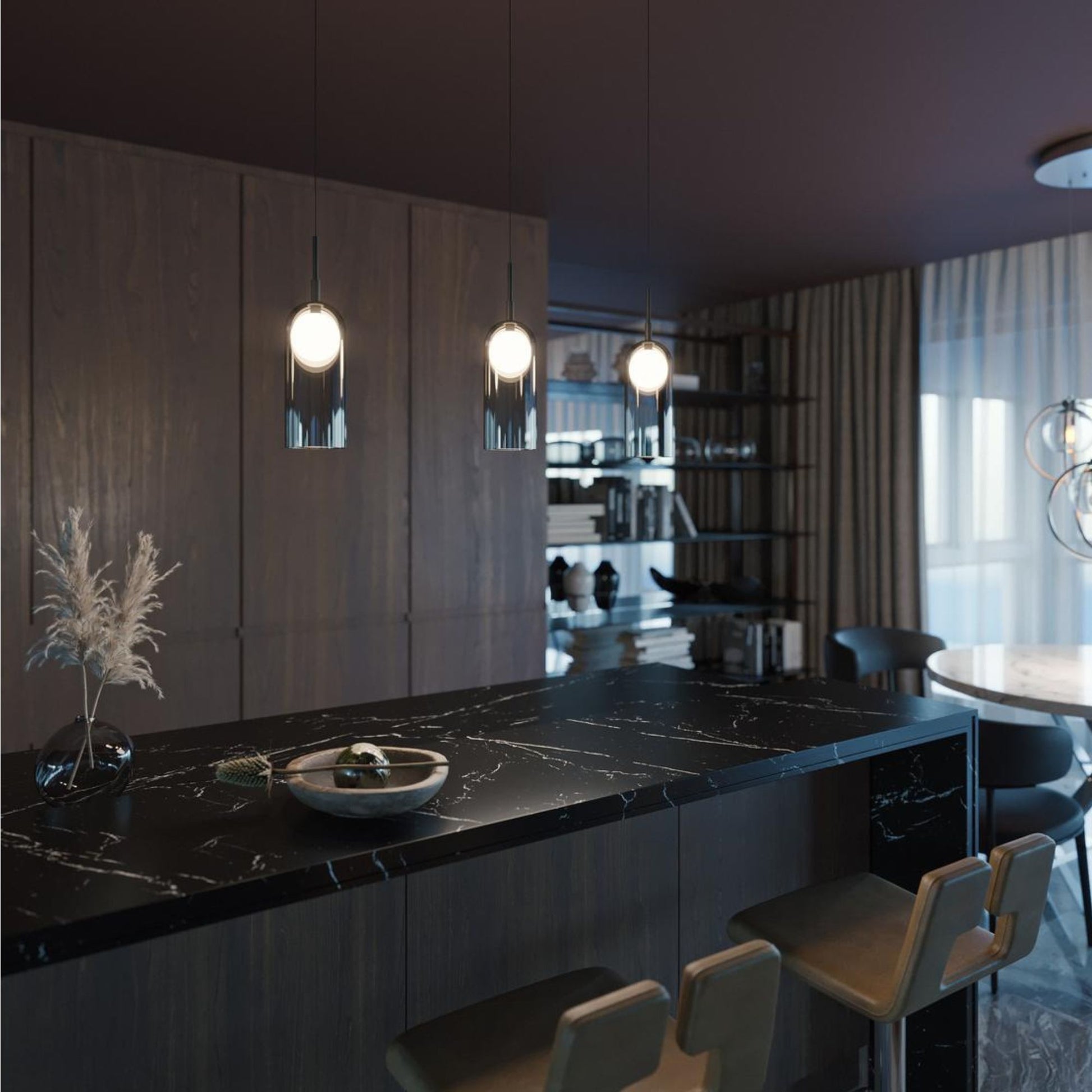 Kiran 36" LED Linear Pendant, Black Finish - Bees Lighting