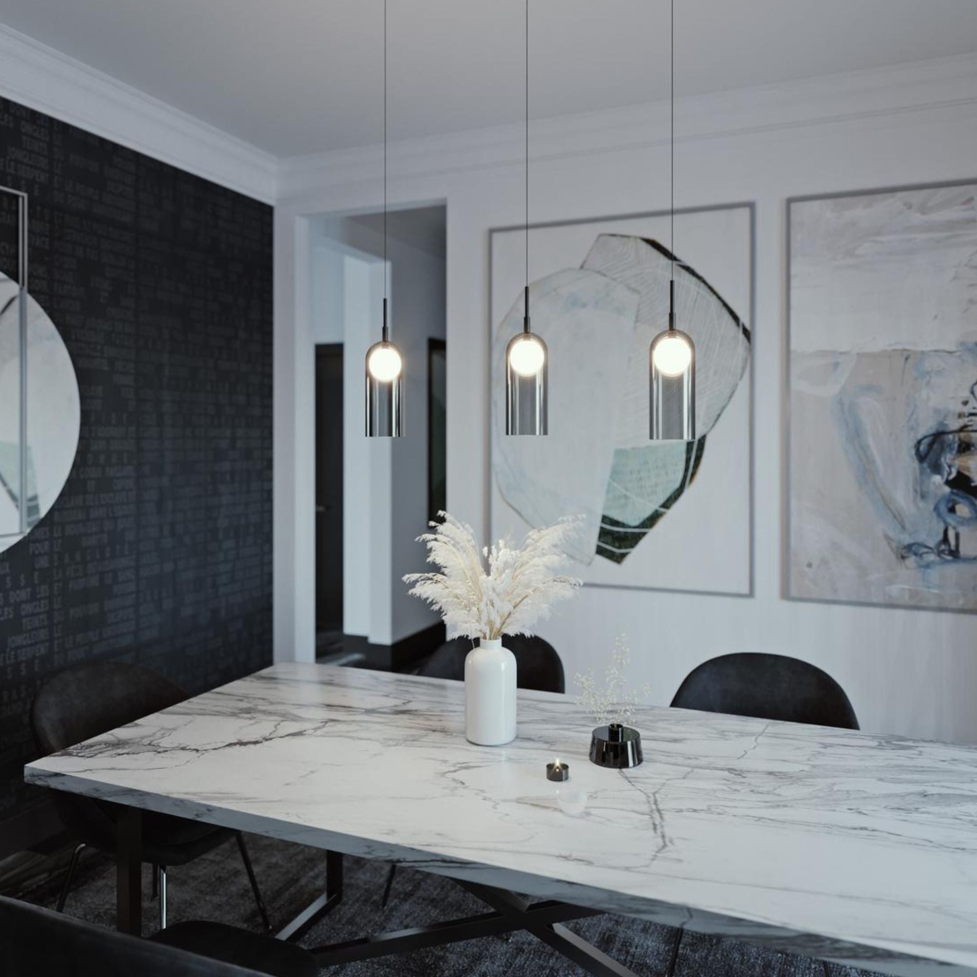 Kiran 36" LED Linear Pendant, Black Finish - Bees Lighting