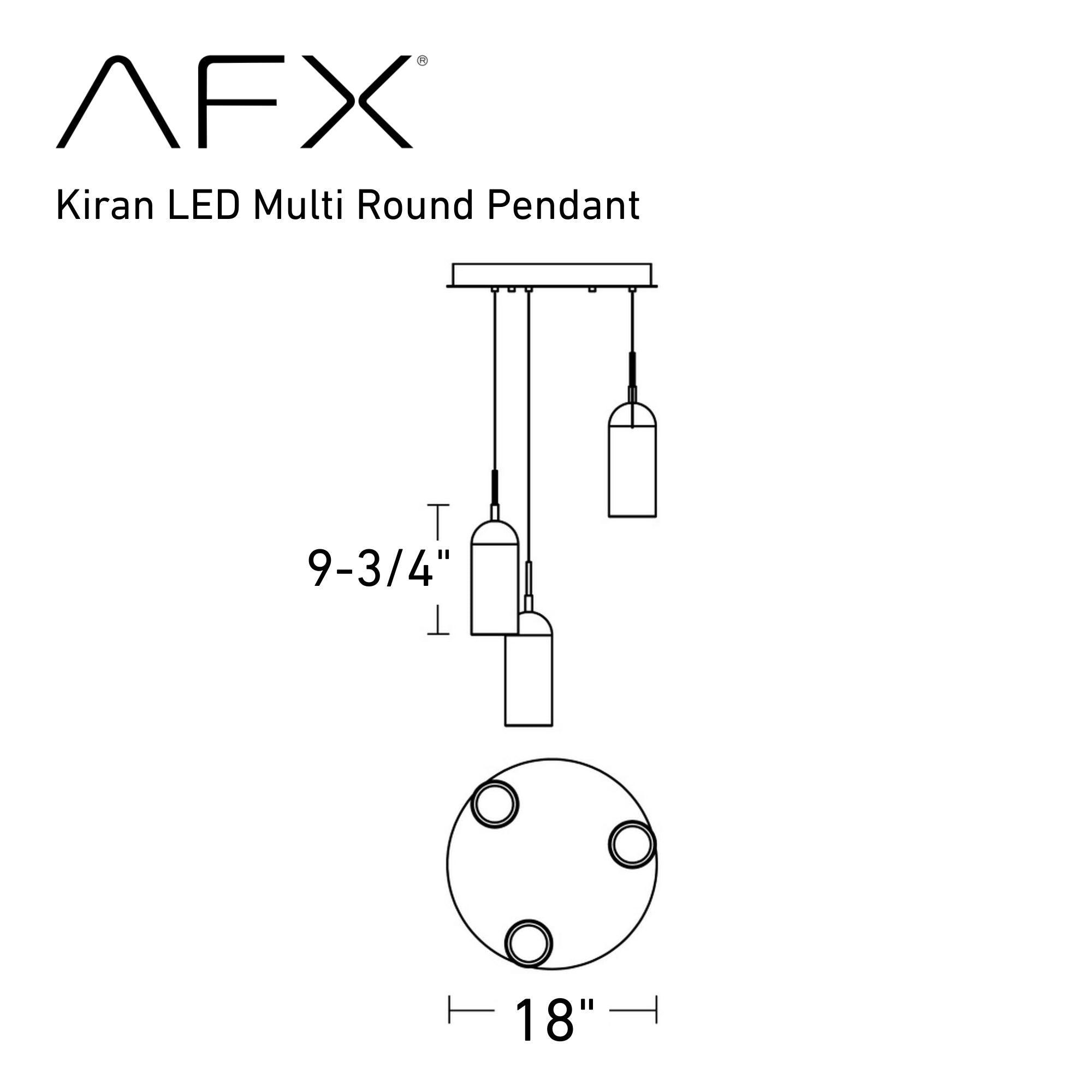 Kiran 18" LED Pendant, Black Finish - Bees Lighting