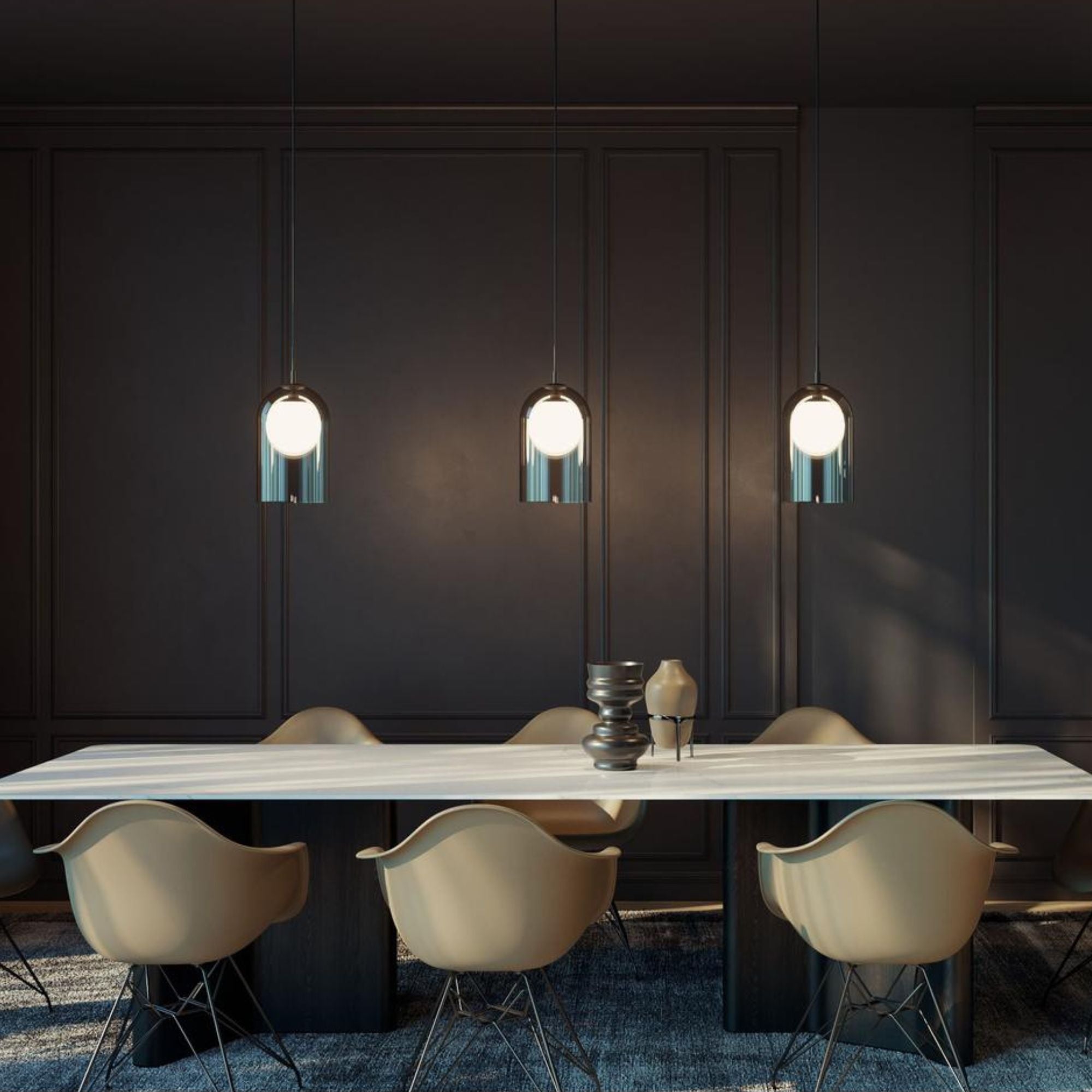 Kiran 8'' LED Pendant Light, Black Finish - Bees Lighting