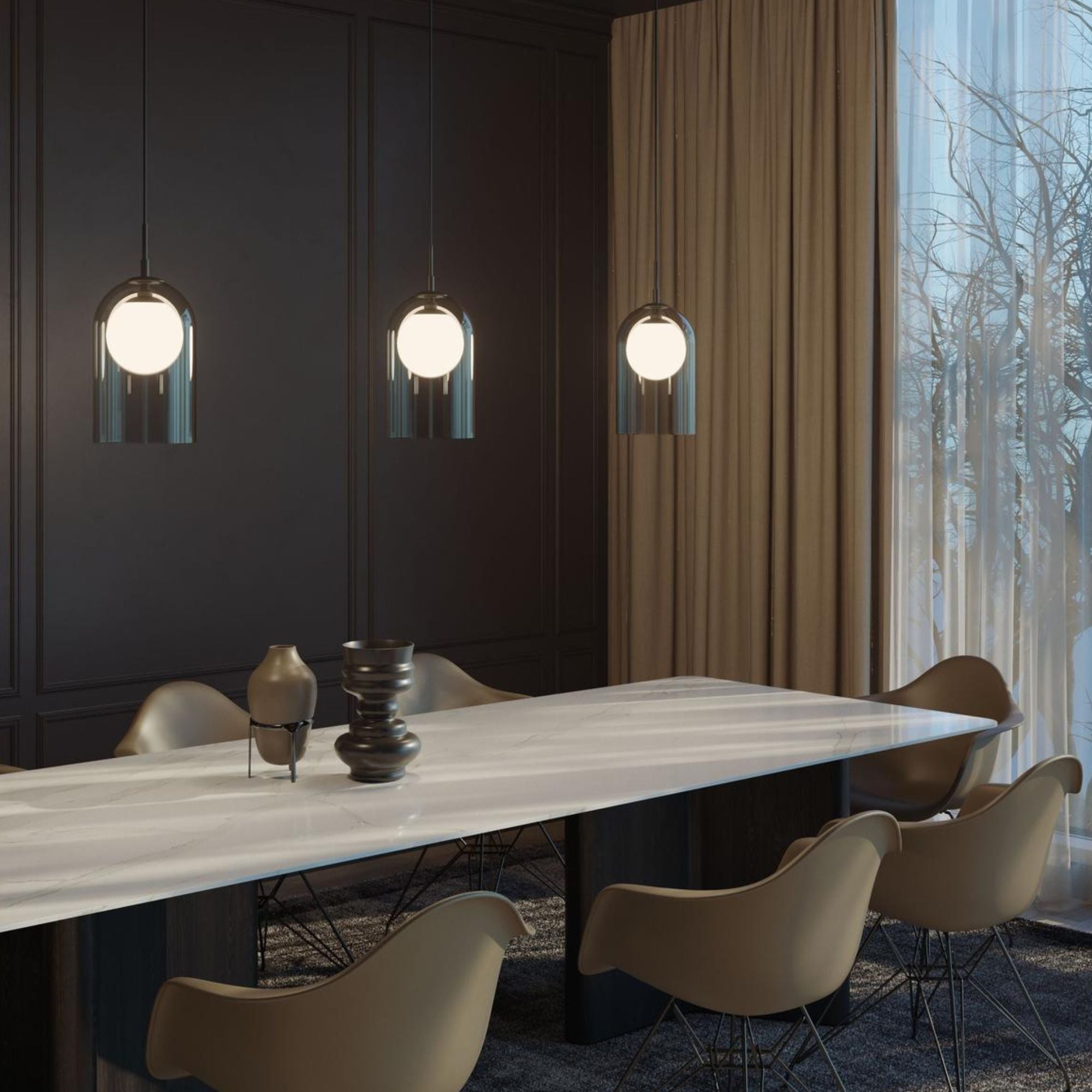 Kiran 8'' LED Pendant Light, Black Finish - Bees Lighting