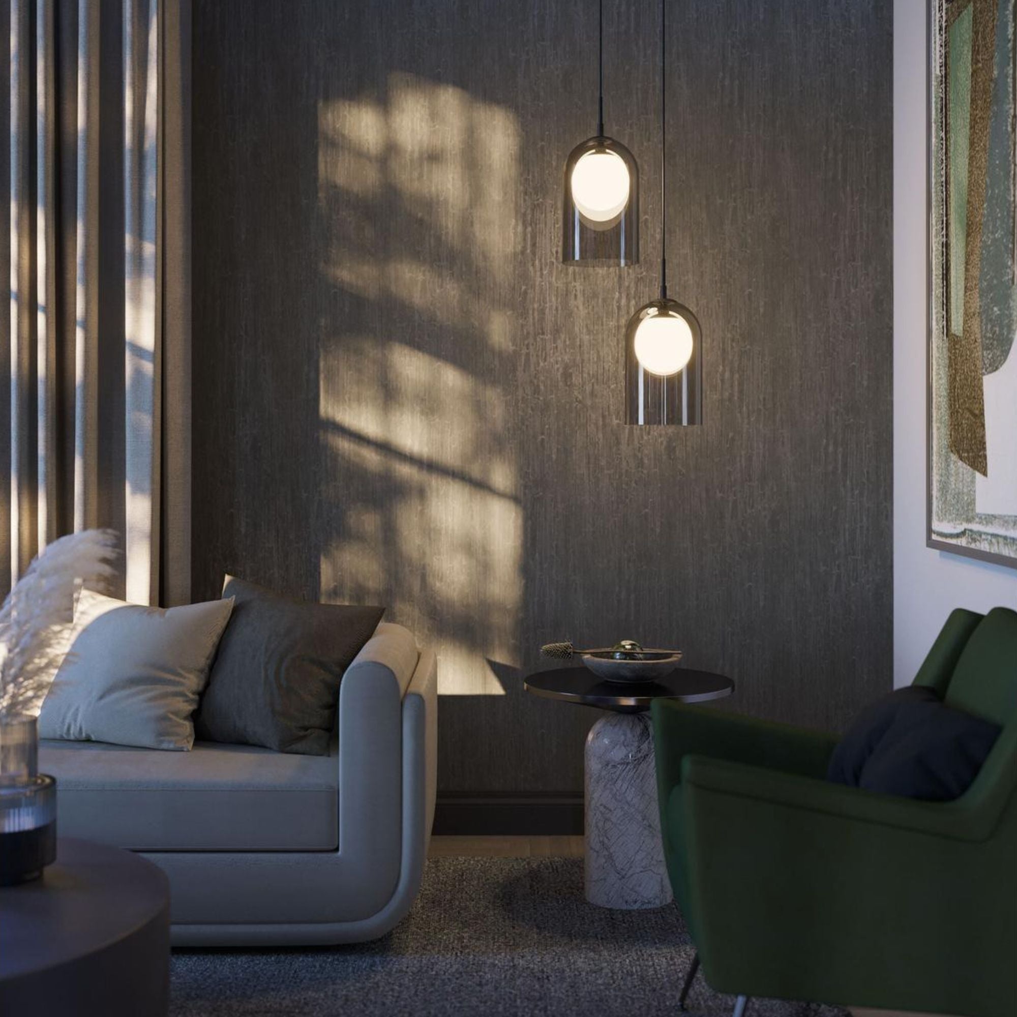 Kiran 8'' LED Pendant Light, Black Finish - Bees Lighting