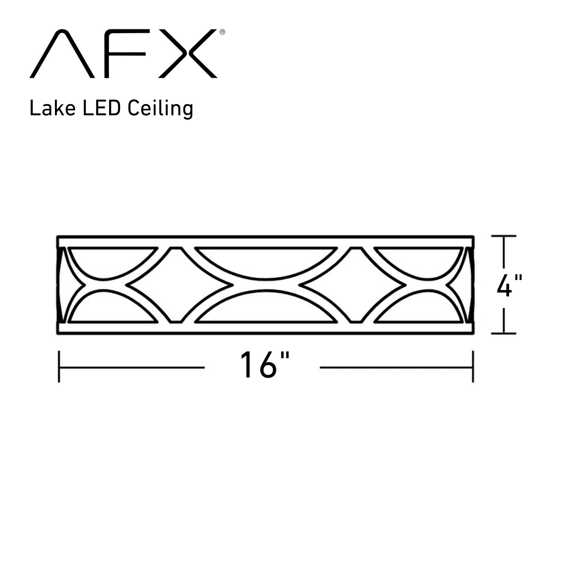 Lake 16" 3-Light Flush Mount, Black Finish
