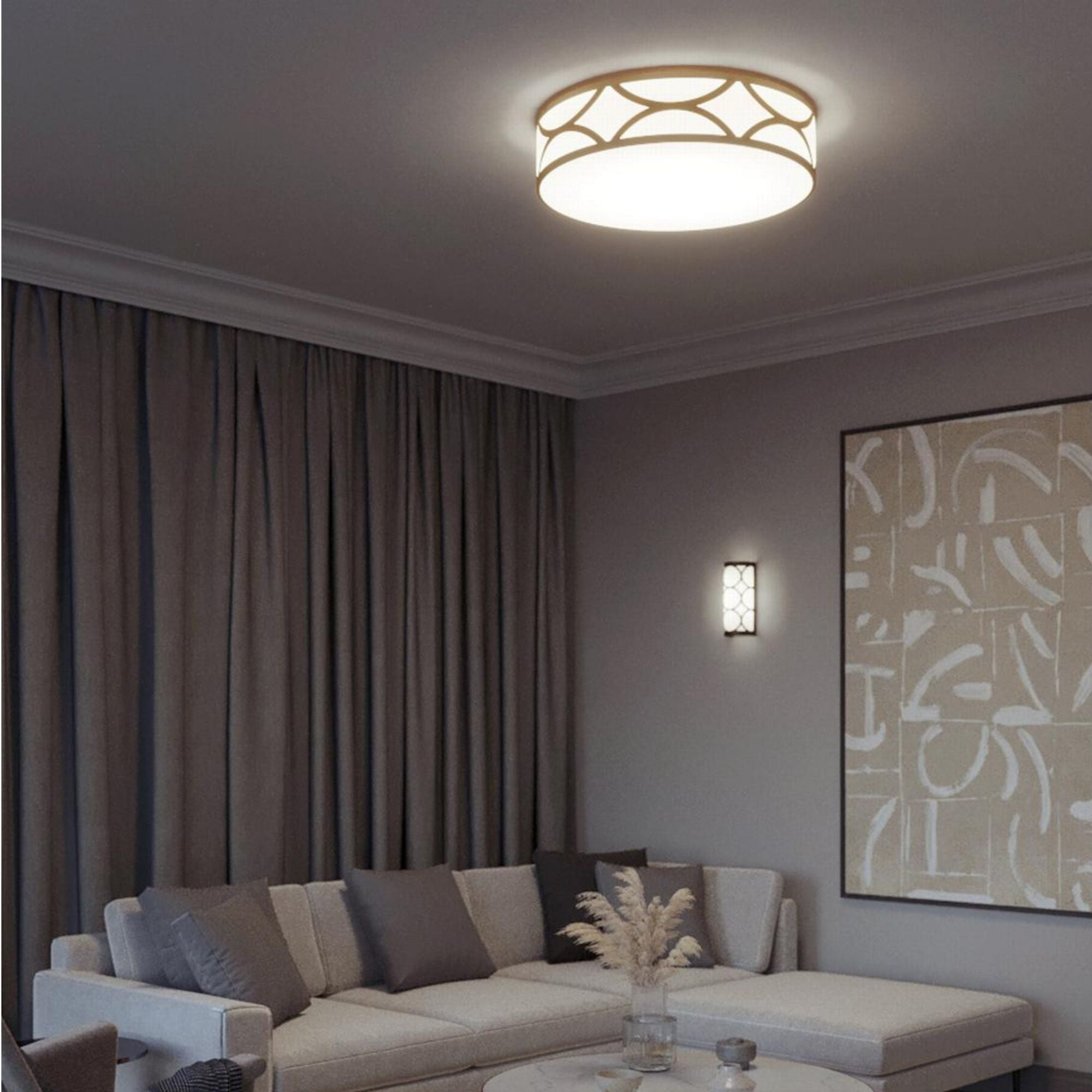 Lake 20" LED Flush Mount, Gold Finish