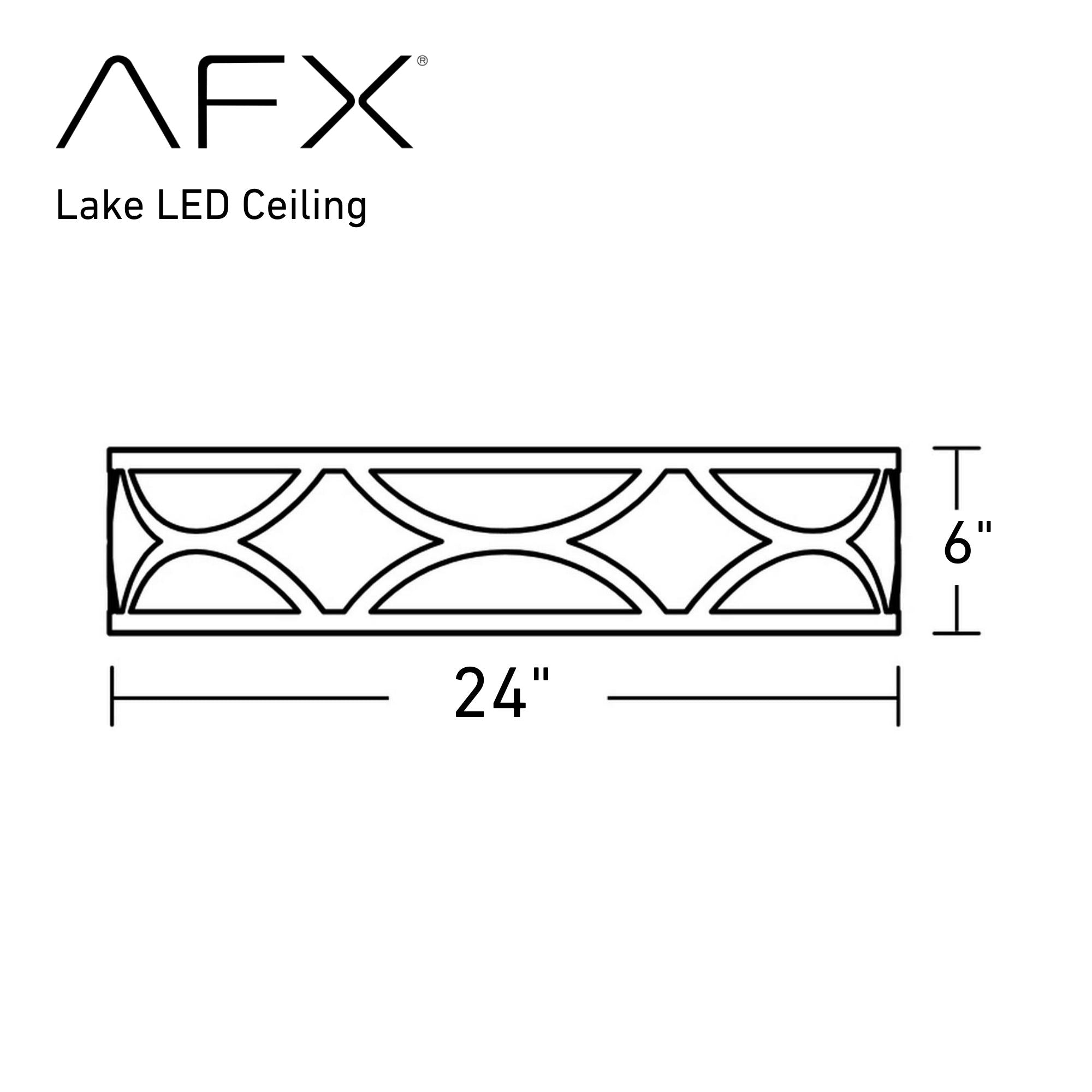 Lake 24" LED Flush Mount, Black Finish