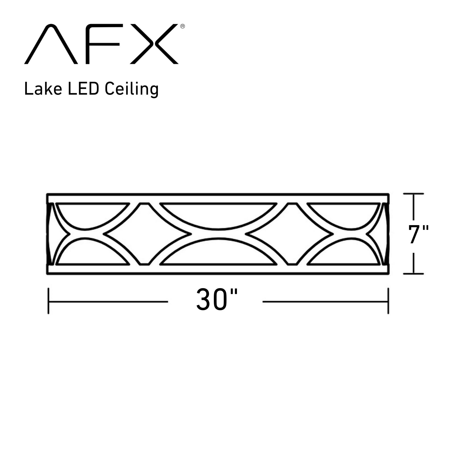 Lake 30" LED Flush Mount, Black Finish