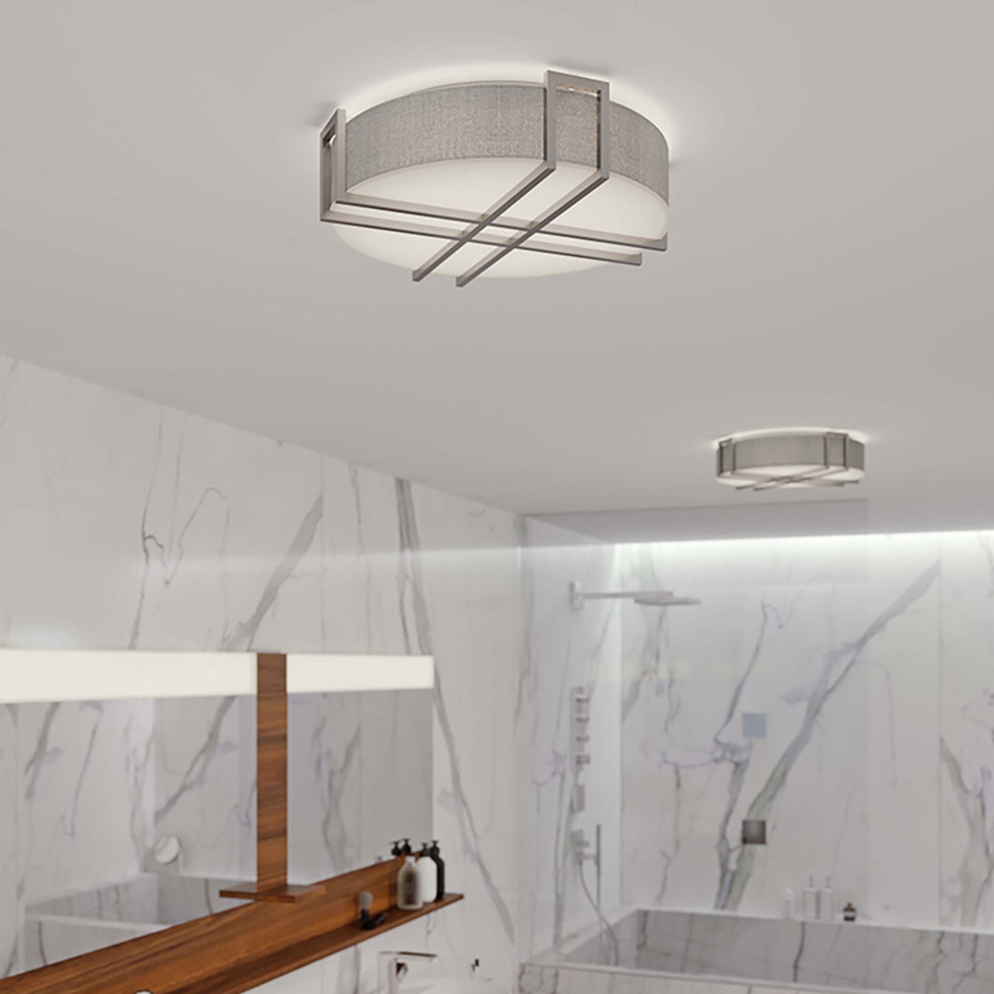 Lambert 16" LED Flush Mount, Satin Nickel Finish