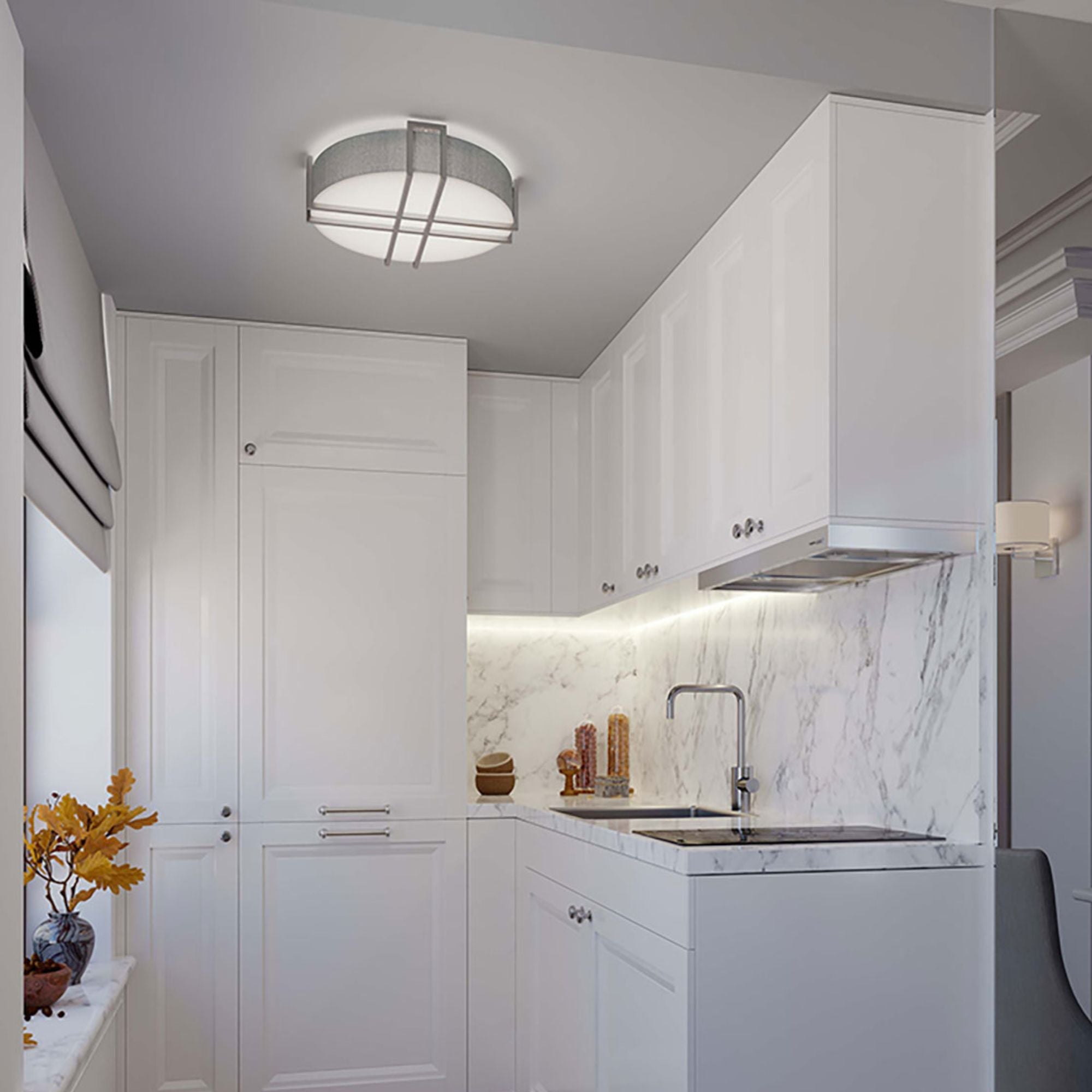 Lambert 16" LED Flush Mount, Satin Nickel Finish