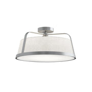 Lizzette 18" Semi-Flush Mount, Satin Nickel Finish