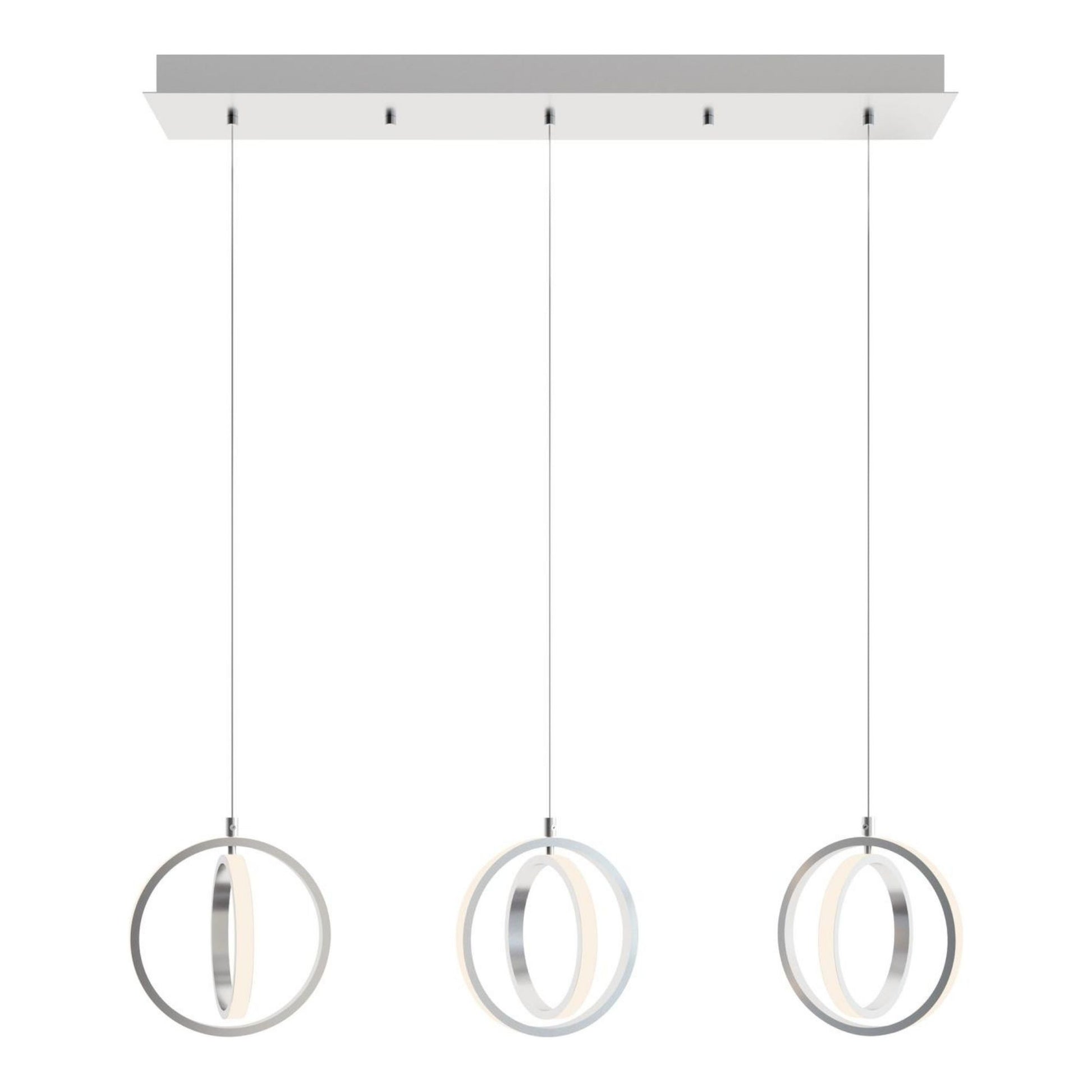 Lock 36" LED Linear Pendant, Satin Nickel Finish - Bees Lighting