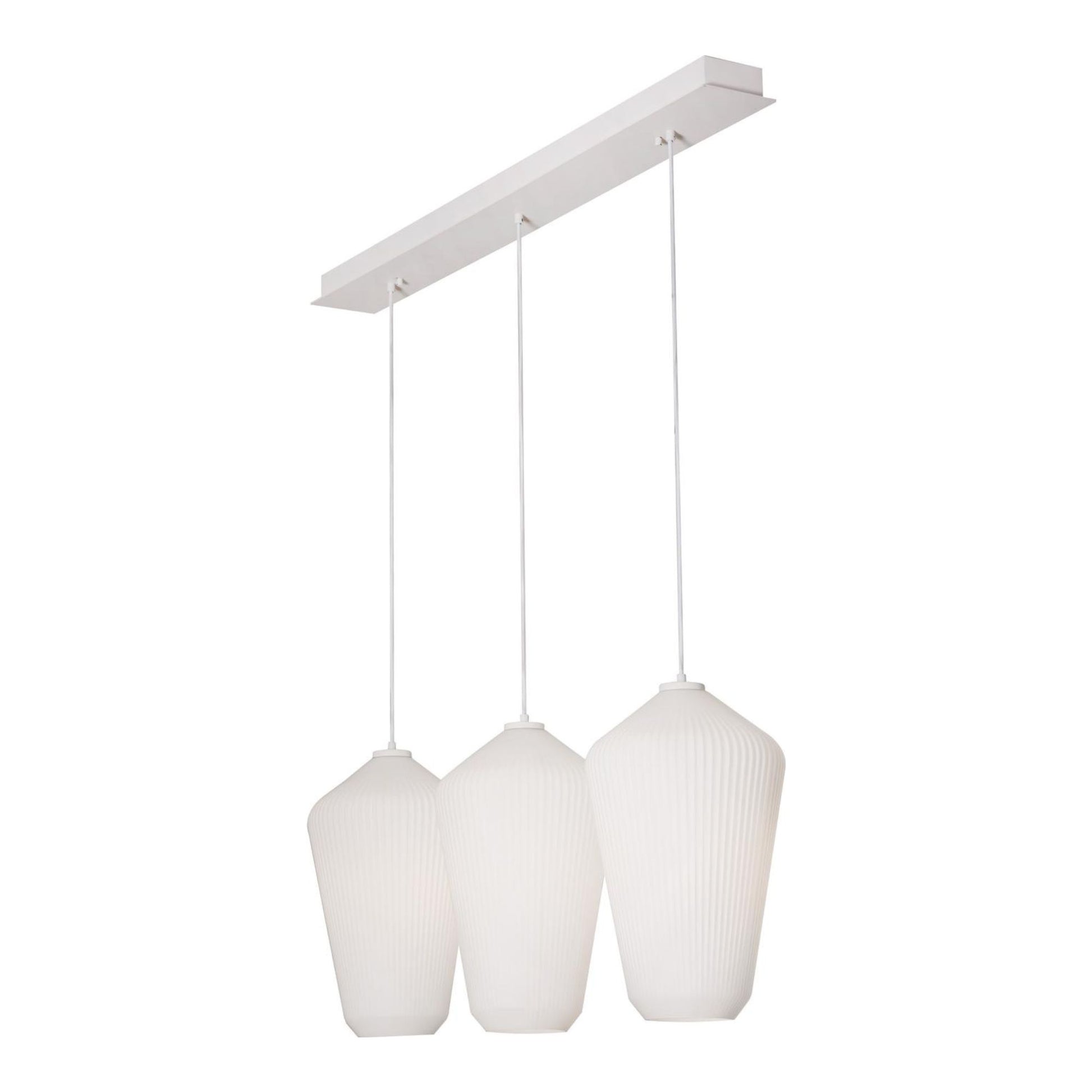 Lola 48" 3-Light Linear Pendant, White Finish - Bees Lighting