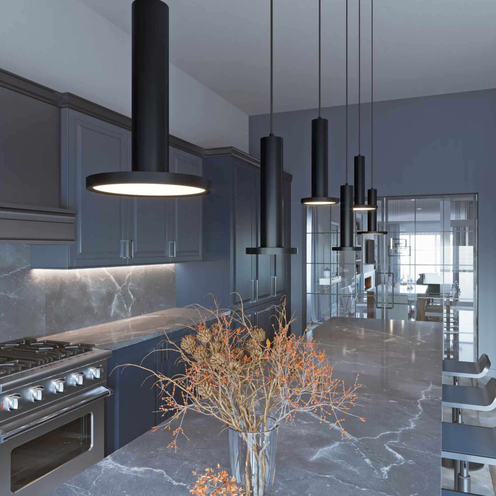 Luna 5" LED Mini Pendant, Black Finish - Bees Lighting