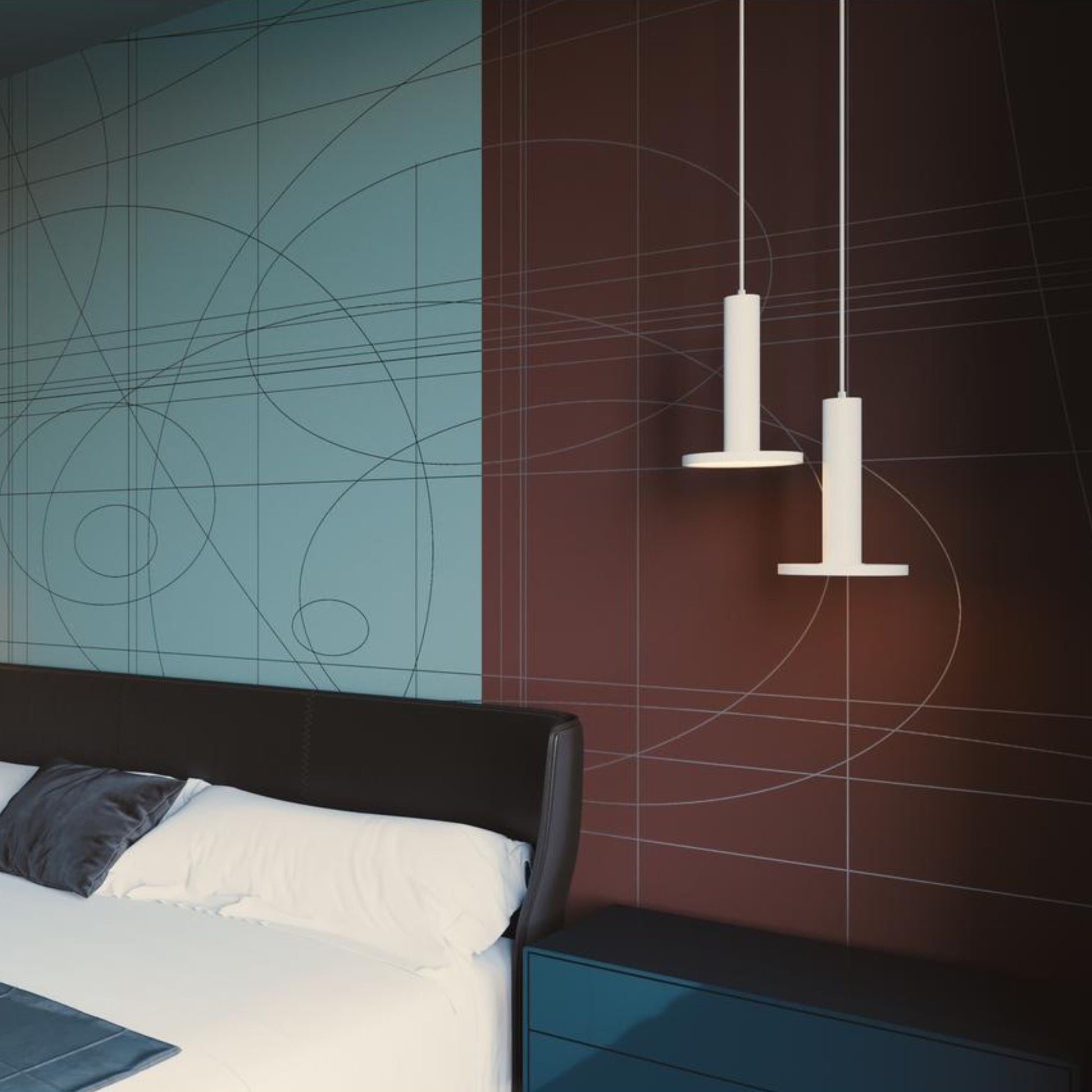 Luna 8" LED Mini Pendant, White Finish - Bees Lighting