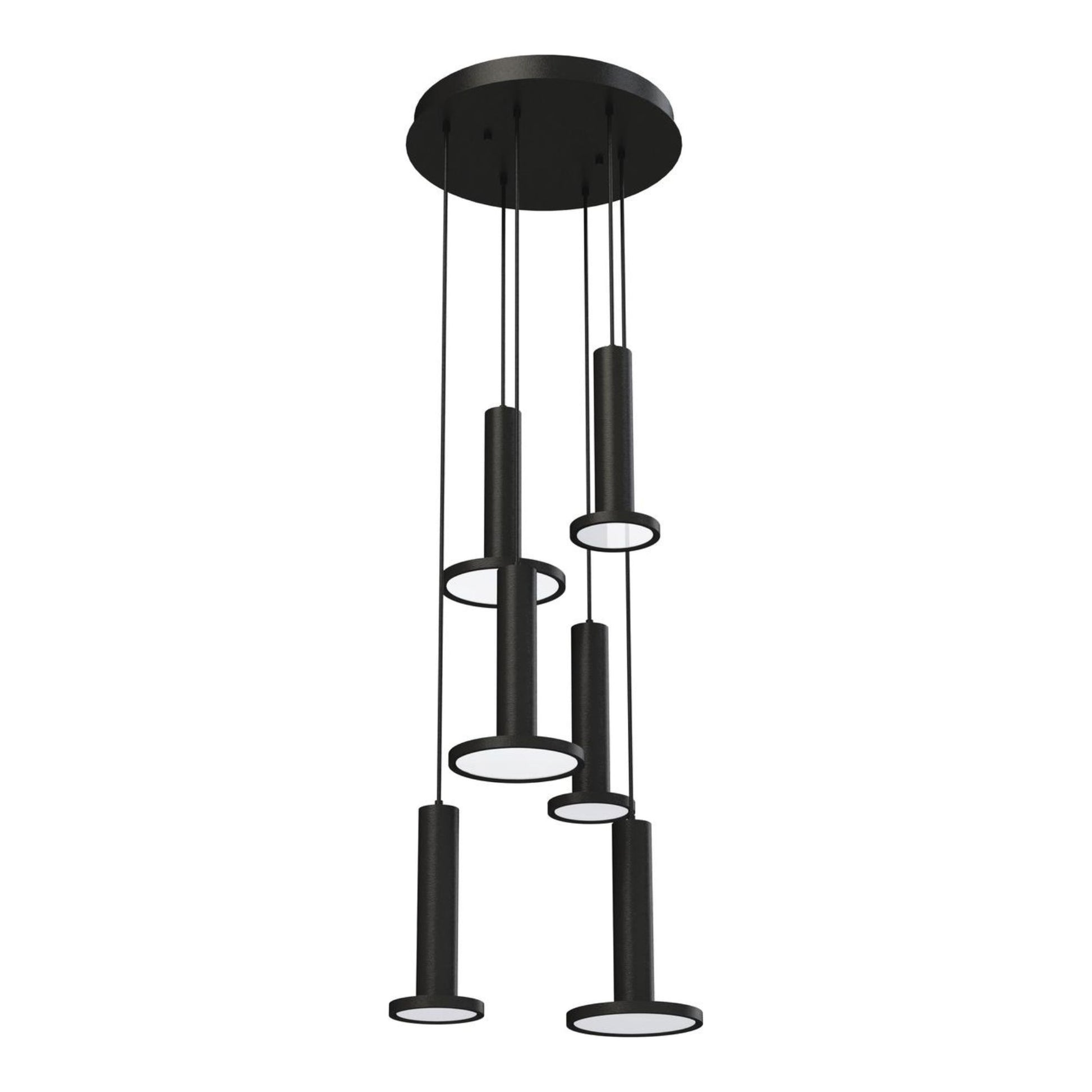 Luna 18" LED Multi-Port Pendant, Black Finish - Bees Lighting