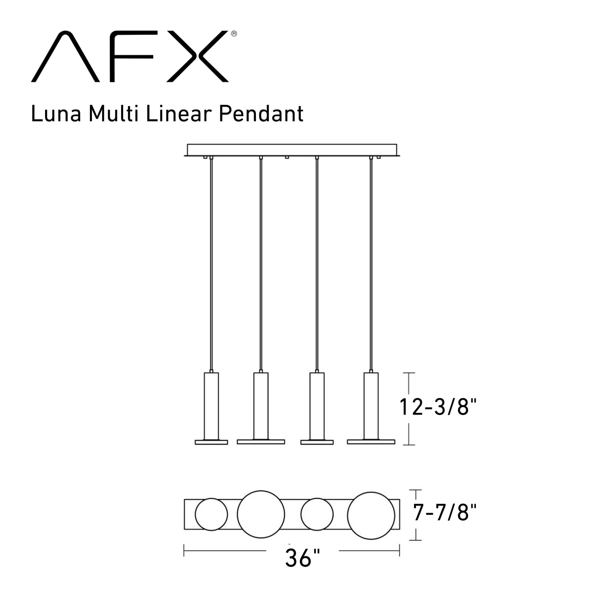 Luna 36" LED Linear Pendant, White Finish - Bees Lighting