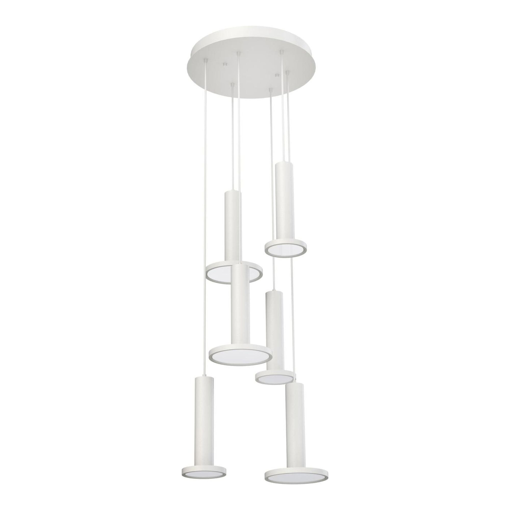 Luna 18 in. 6 Lights LED Pendant Light White Finish - Bees Lighting