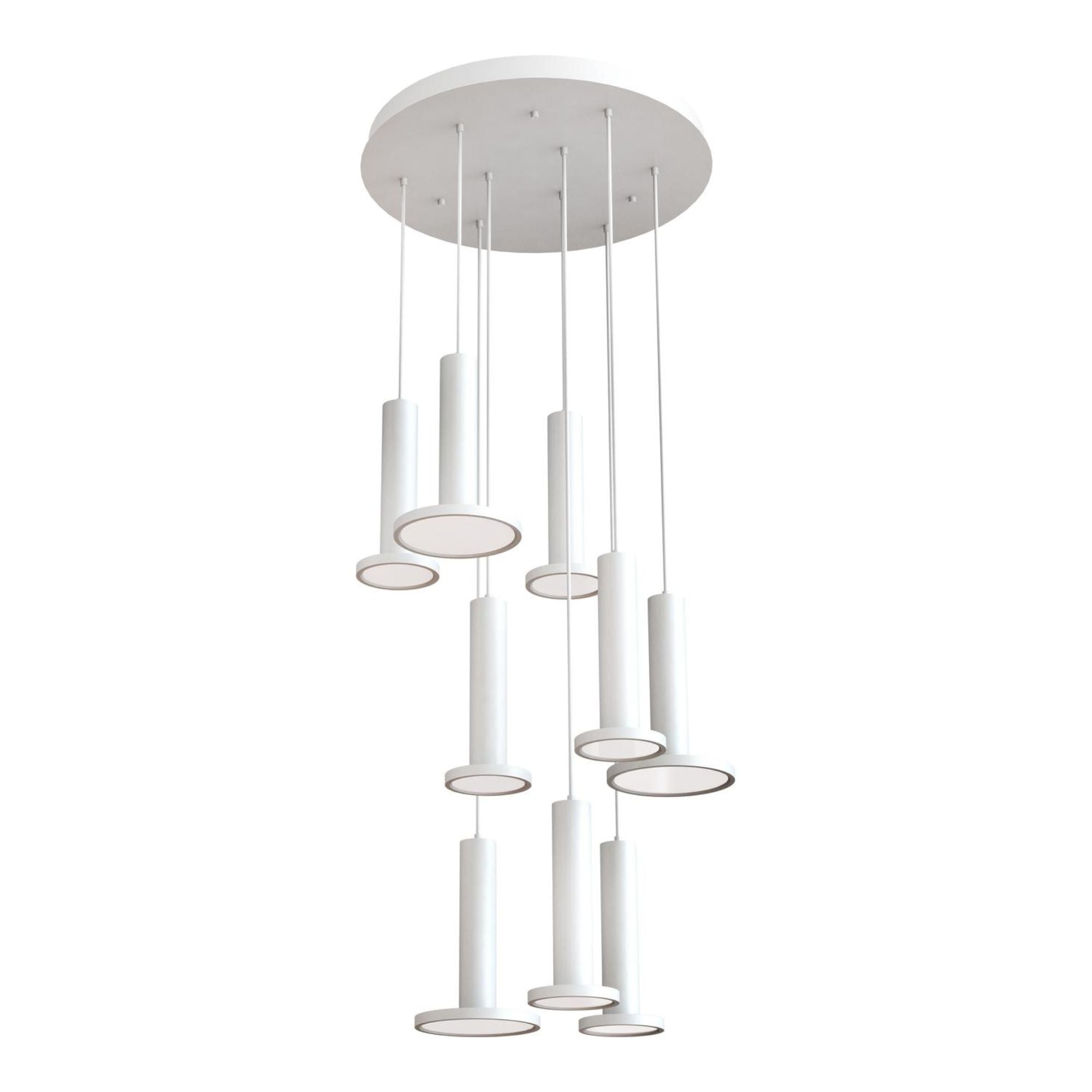 Luna 24 in. 9 Lights LED Pendant Light White Finish - Bees Lighting