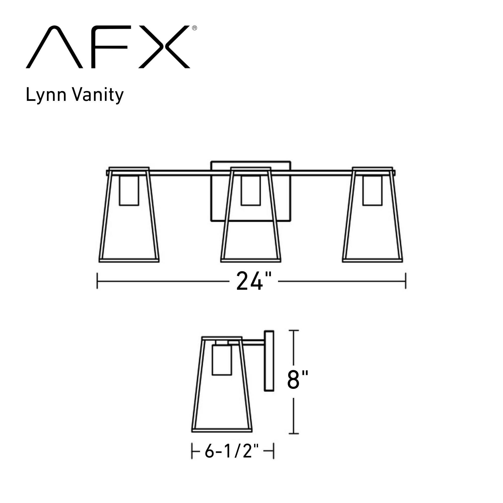 Lynn 24 in. 3 Lights Vanity Light Black finish - Bees Lighting