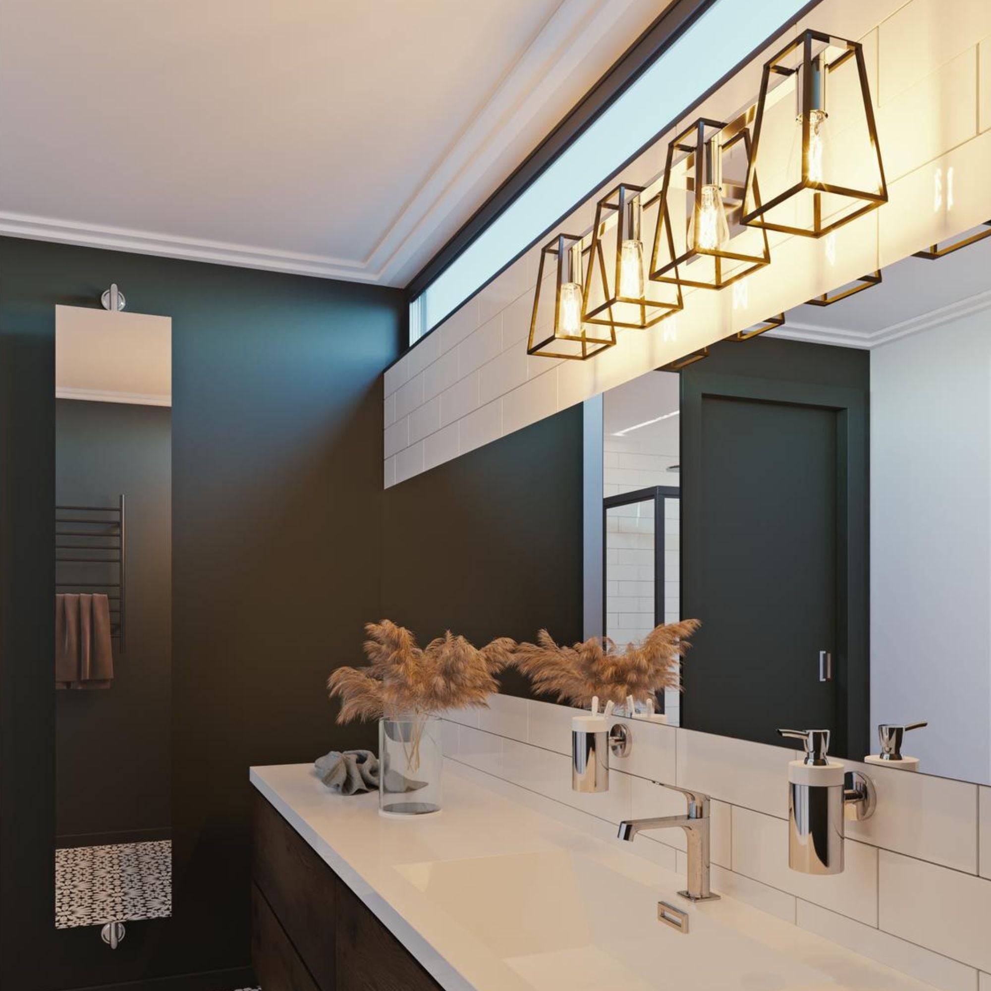 Lynn 30 in. 4 Lights Vanity Light Black finish - Bees Lighting