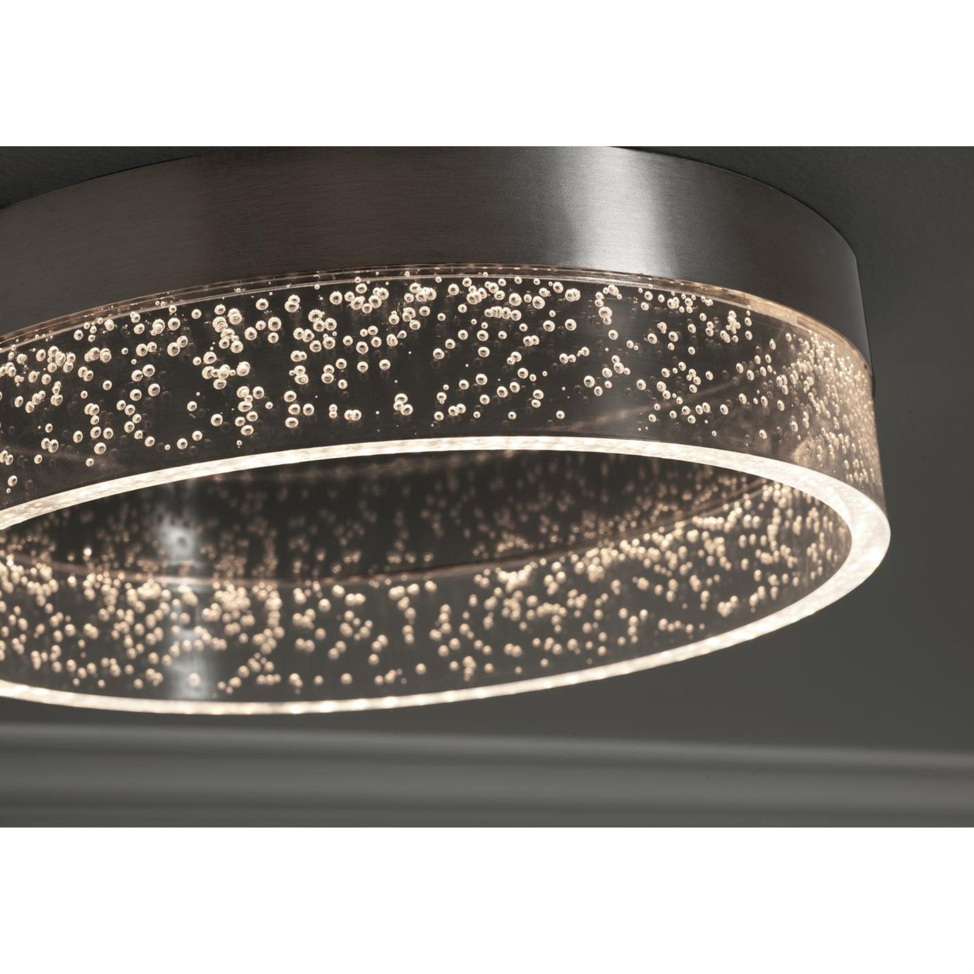 Maggie 12" LED Flush Mount, Satin Nickel Finish - Bees Lighting
