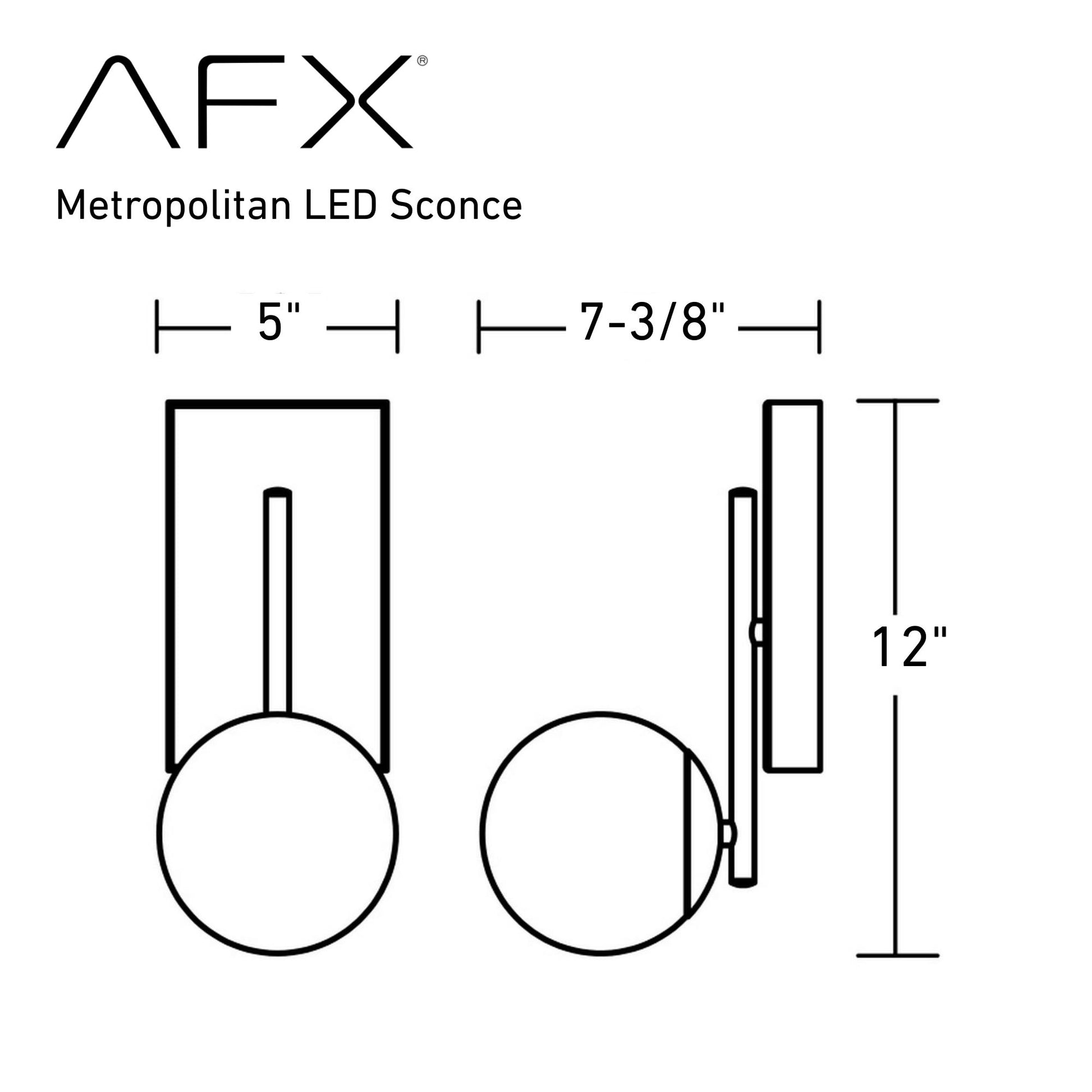 Metropolitan 12" LED Wall Sconce, Black Finish - Bees Lighting