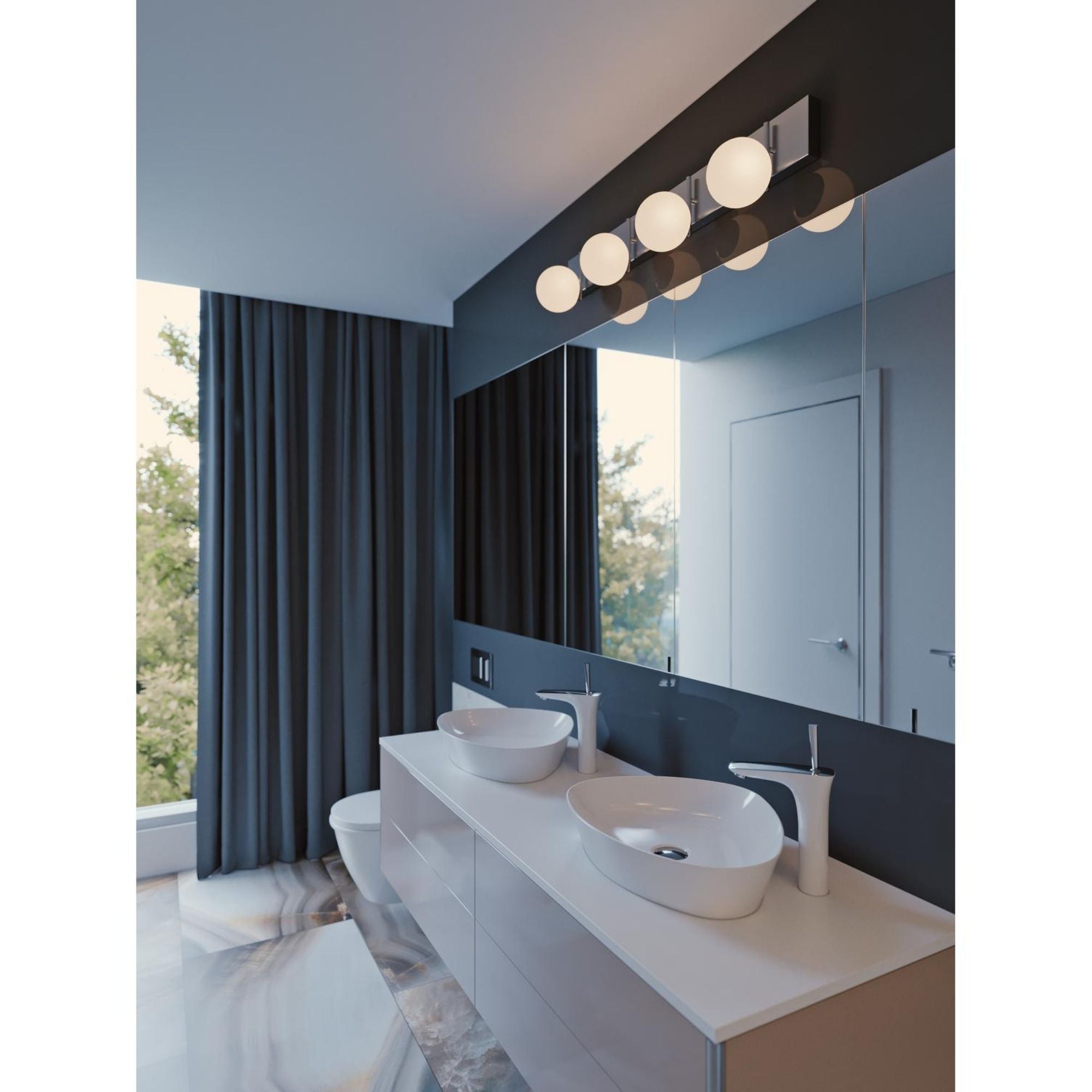 Metropolitan 38 in. 4 Lights LED Vanity Light Satin Nickel Finish - Bees Lighting