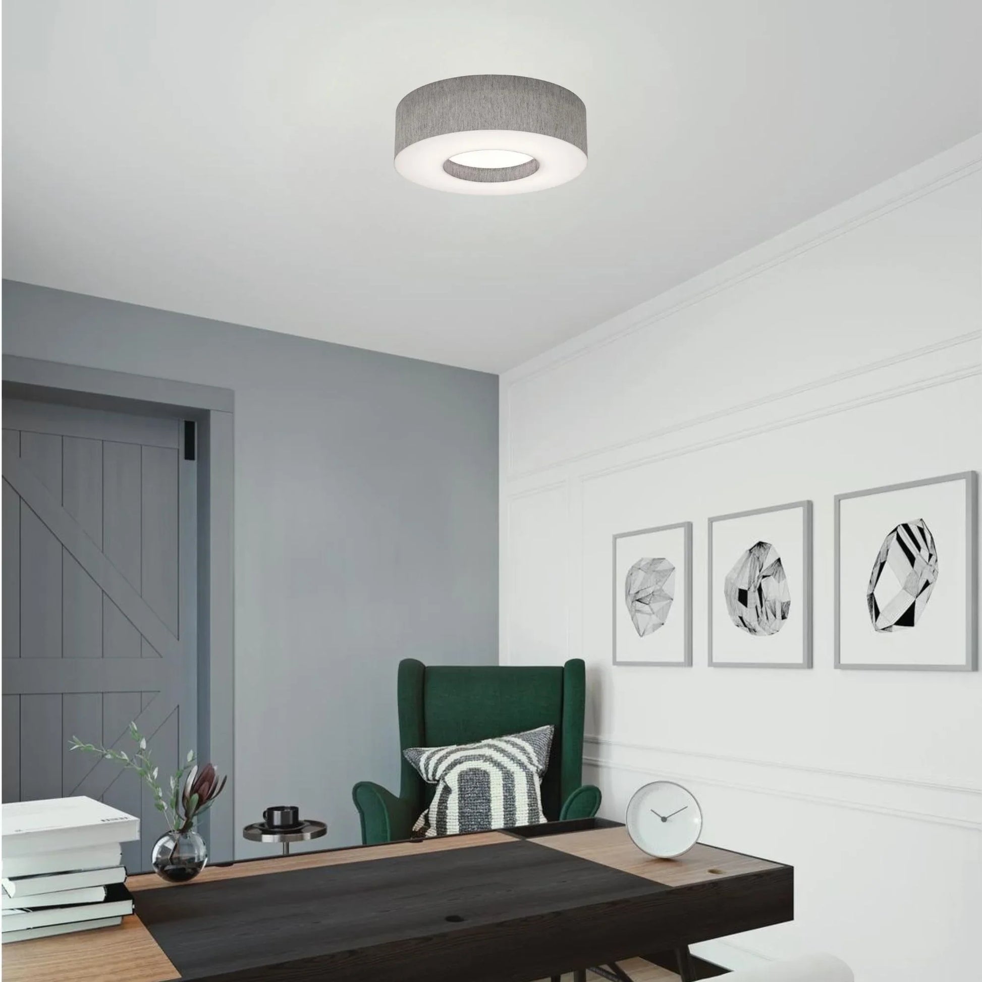 AFX Lighting - Montclair 19" LED Flush Mount, Grey Finish, Battery Backup | Bees Lighting