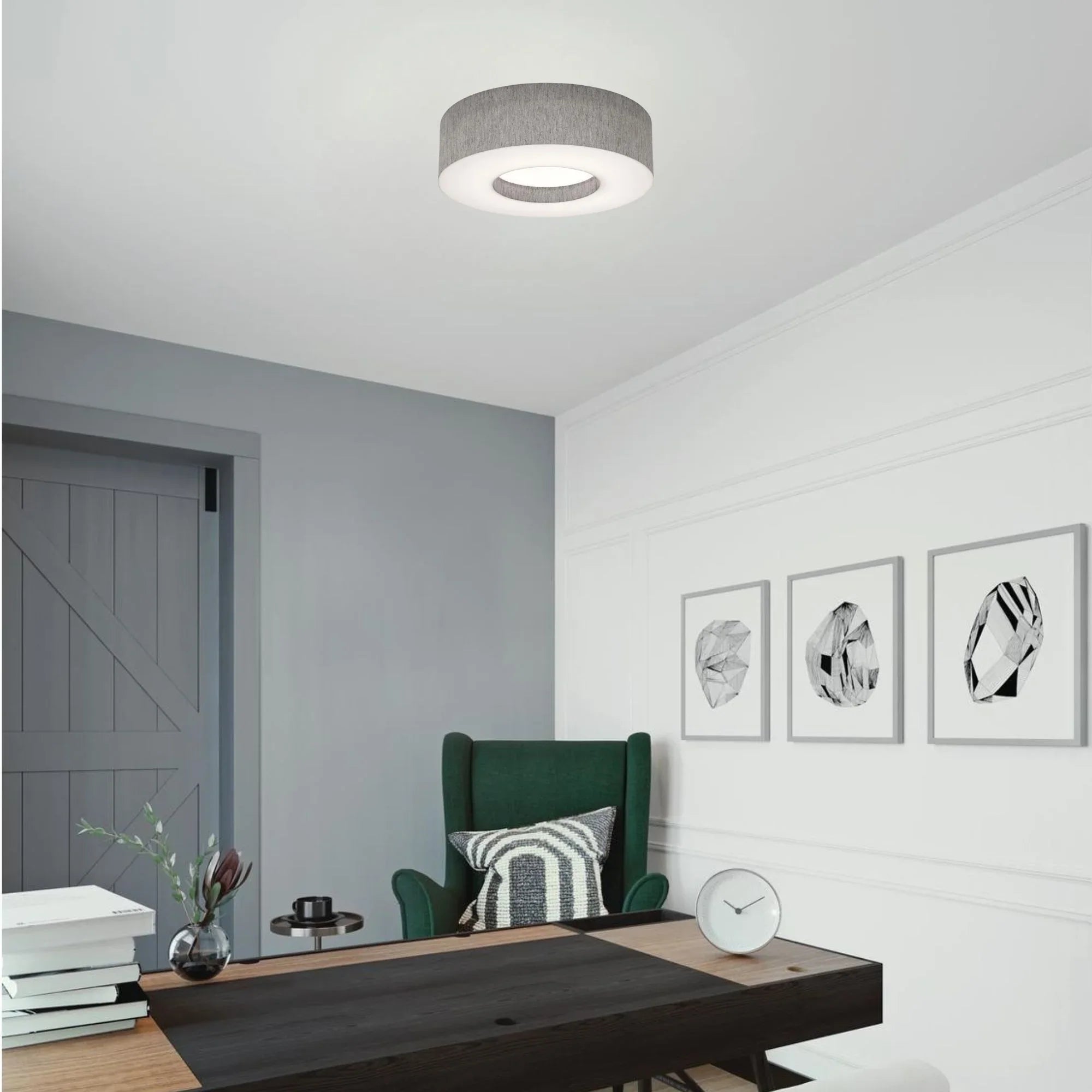 AFX Lighting - Montclair 19" LED Flush Mount, Grey Finish, Battery Backup | Bees Lighting